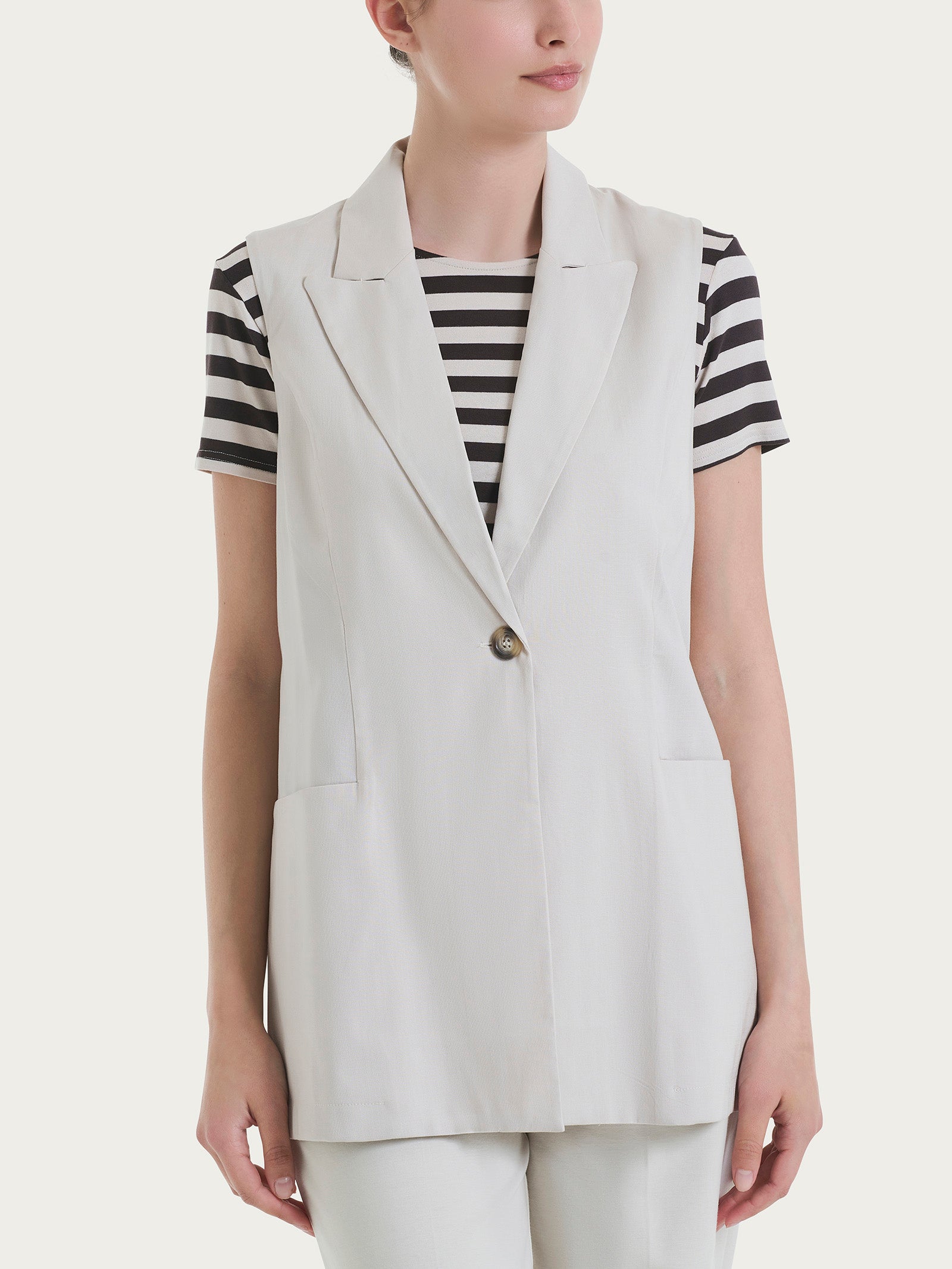 Ragno Super Natural Gilet Lungo Donna Champignon Fresco