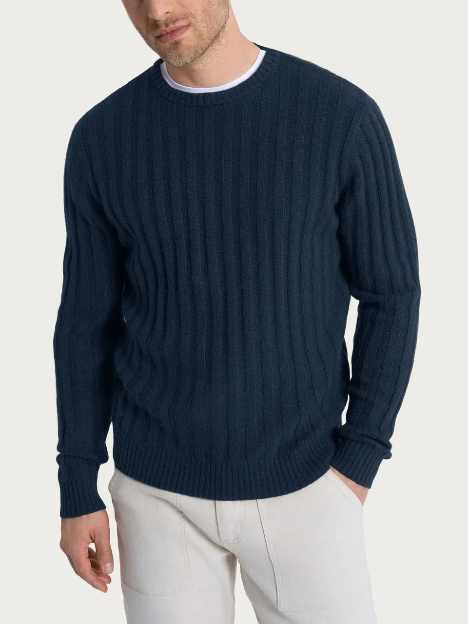 Ragno Natural Soft Pull Uomo Bleu girocollo costa