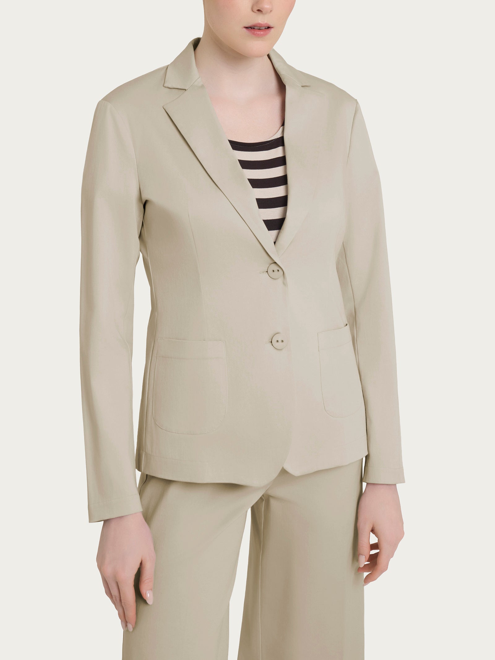 Ragno Satin Power Blazer due bottoni marrone cotone