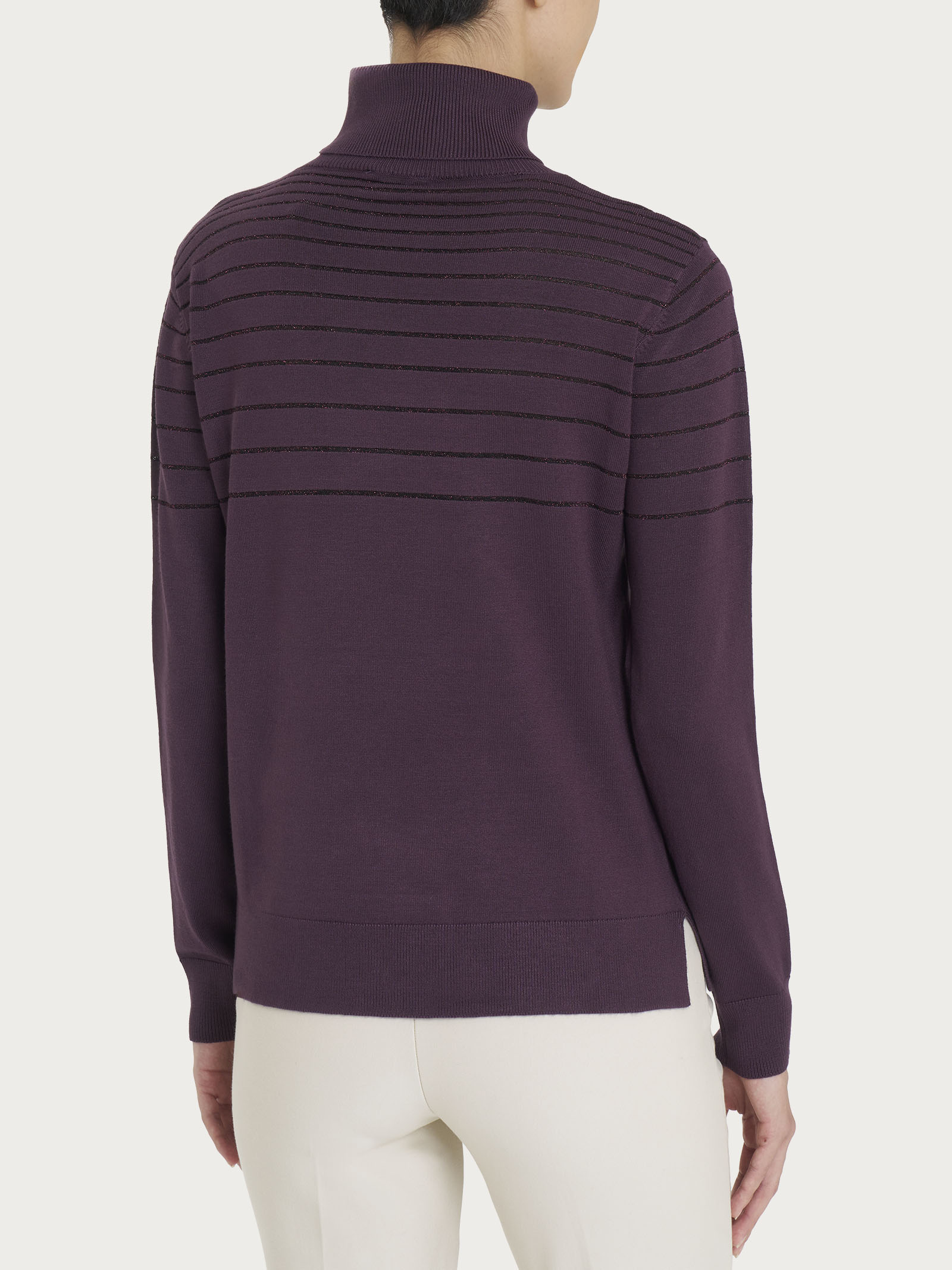 Ragno Four Seasons Dolcevita righe lurex Viola Plum Perfect