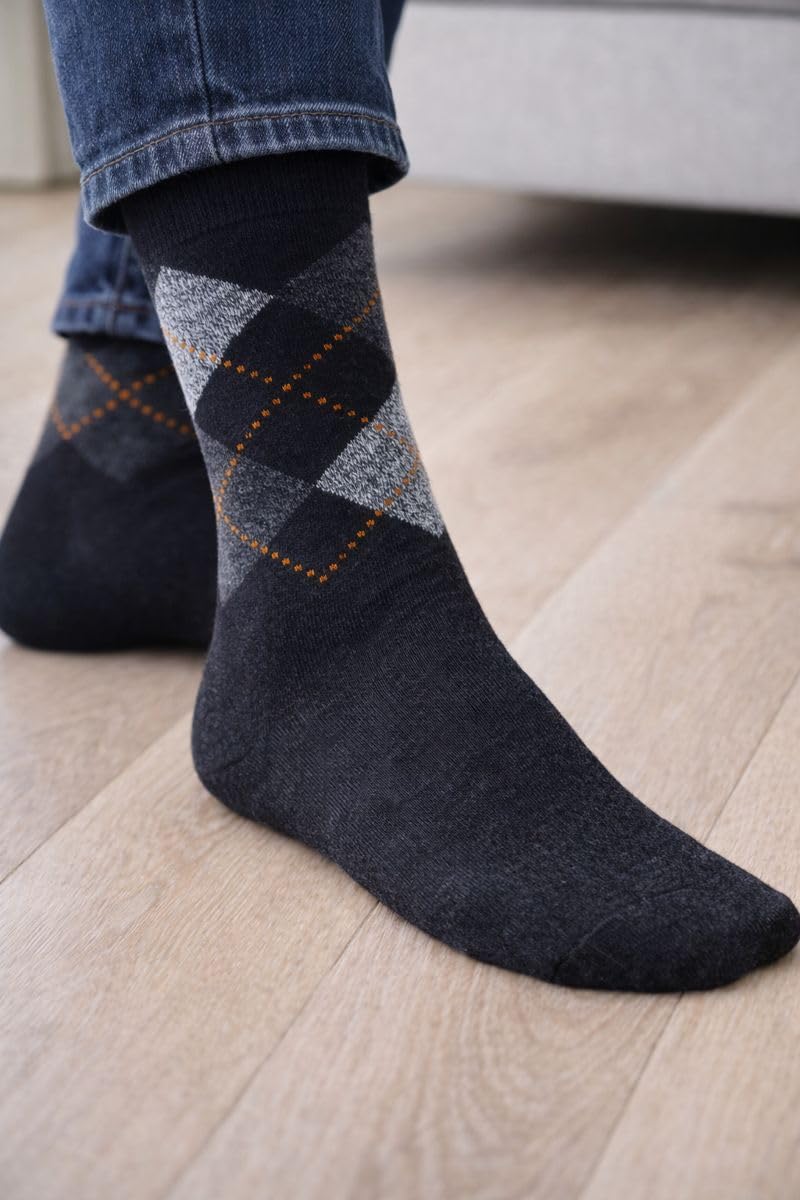 Lady C Carpenter Calze Lunghe Uomo Rombi 6 Paia Caldo Cotone
