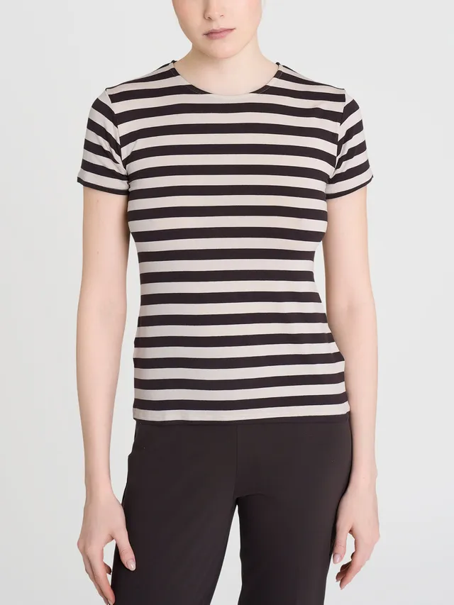 Ragno Viscosa Summer maglietta girocollo righe chocolate skinny