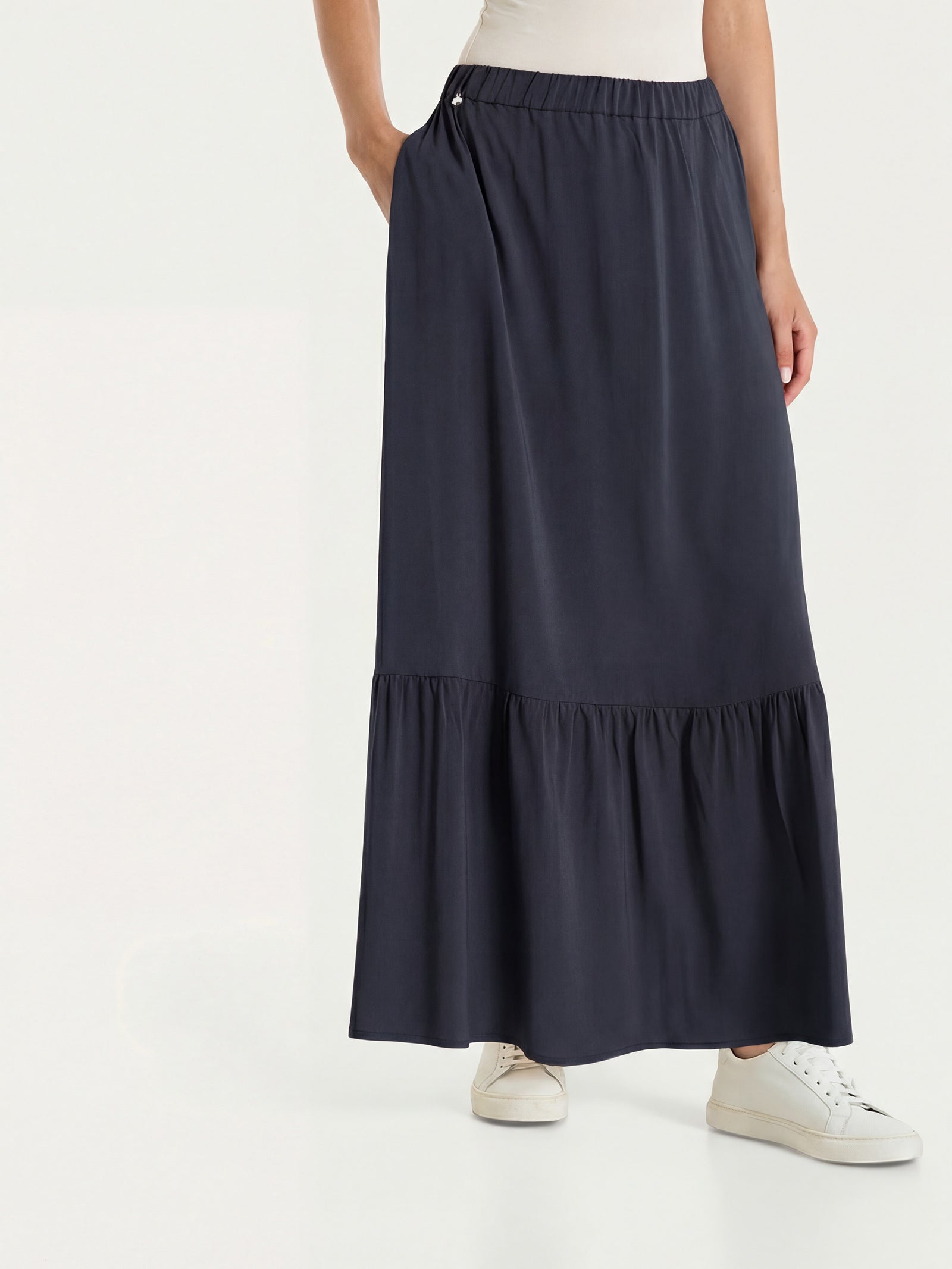 Ragno Viscosa Summer gonna longuette balze Bleu viscosa