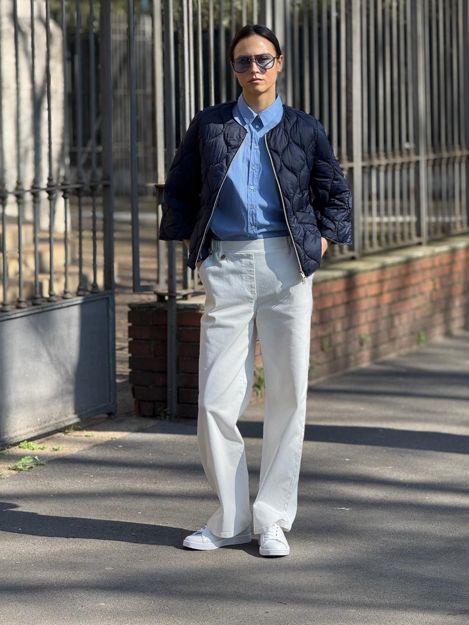 Ragno Super Denim Jeans Ampio Bianco Wide Leg