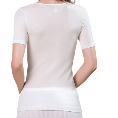 Lady C Maglia Misto Lana Manica Corta maglia bianco lana S
