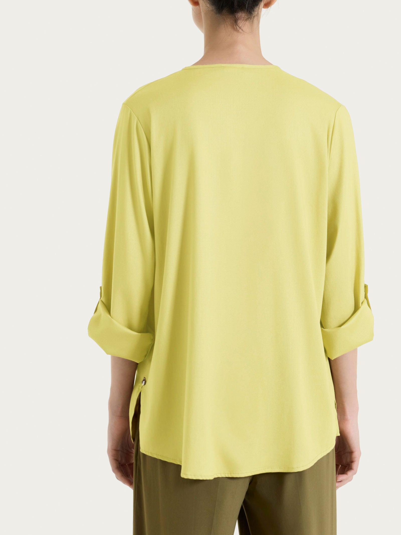 Ragno Voile Stretch blusa serafino Acacia manica lunga
