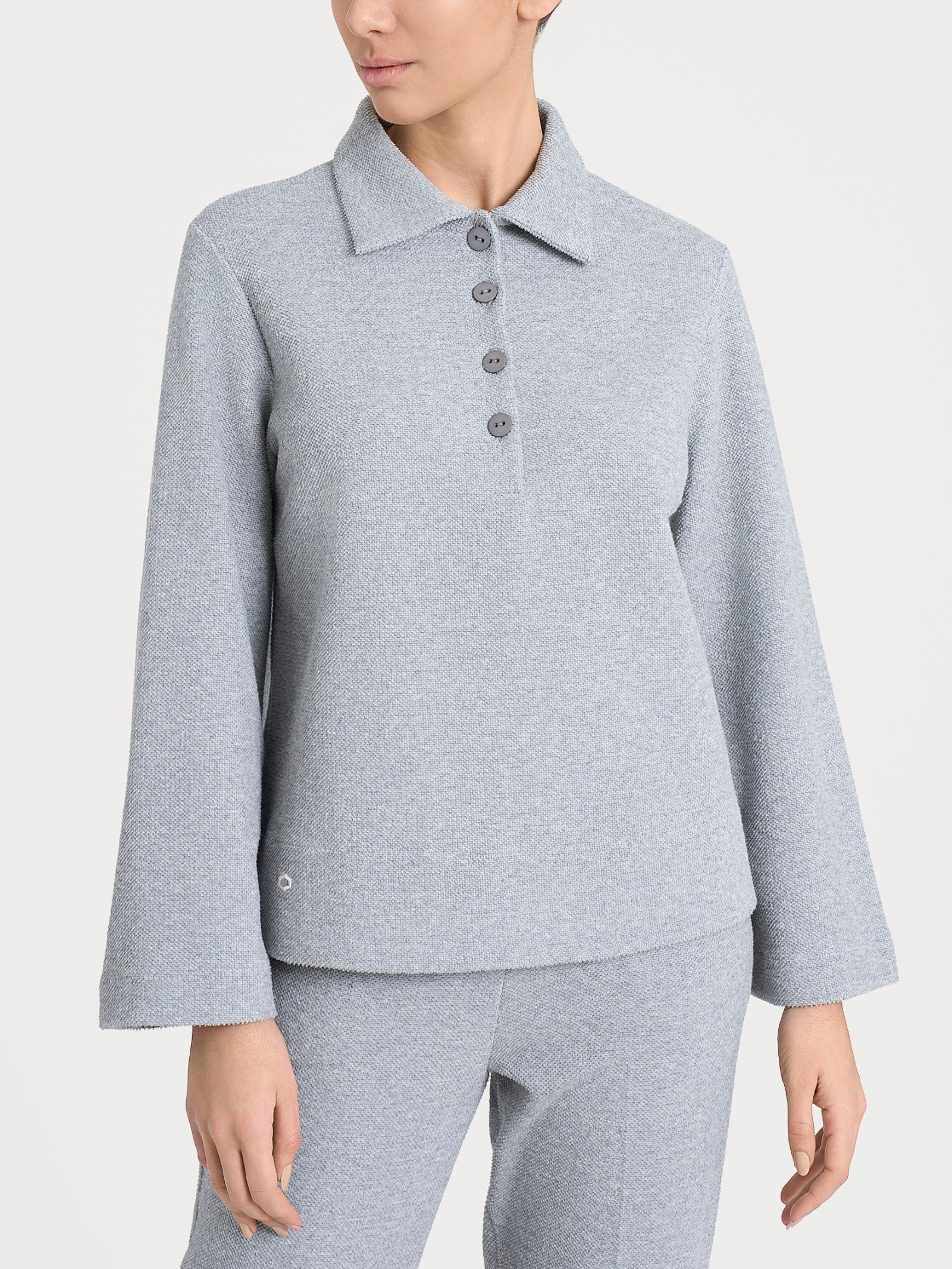 Ragno Comfort Polo Donna Grigio Melange Japanese Fleece Calda