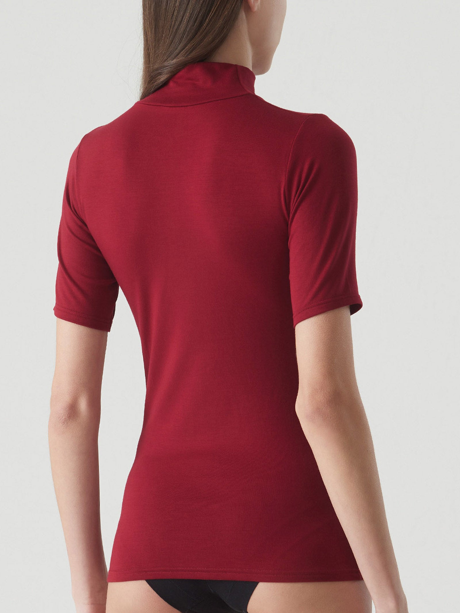 Ragno Eco Viscosa lupetto maglietta amarena skinny