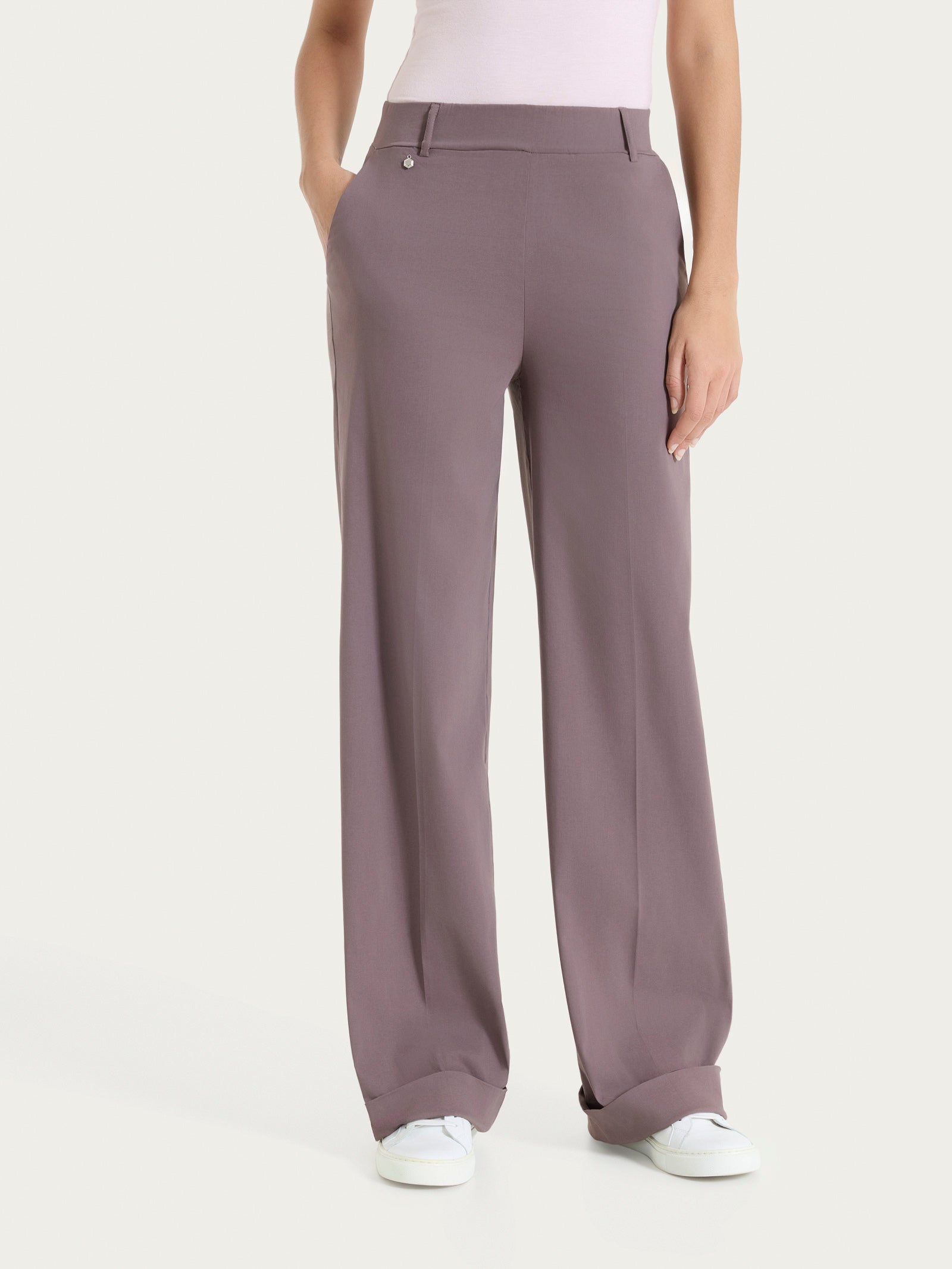 Ragno Super Fresh Pantalone Ampio Tasche Plum Truffle fresco
