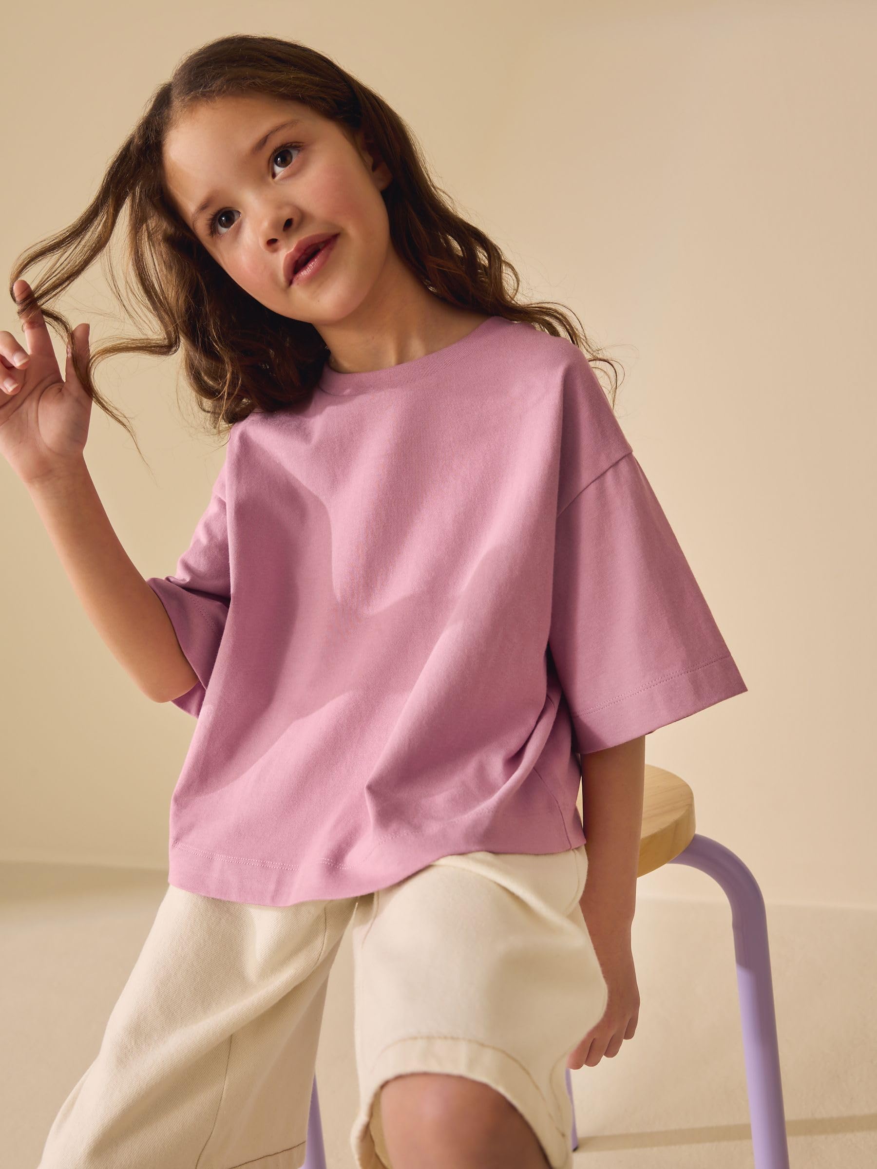 Next Oversize t-shirt bambina 5 pezzi 134 squadrate