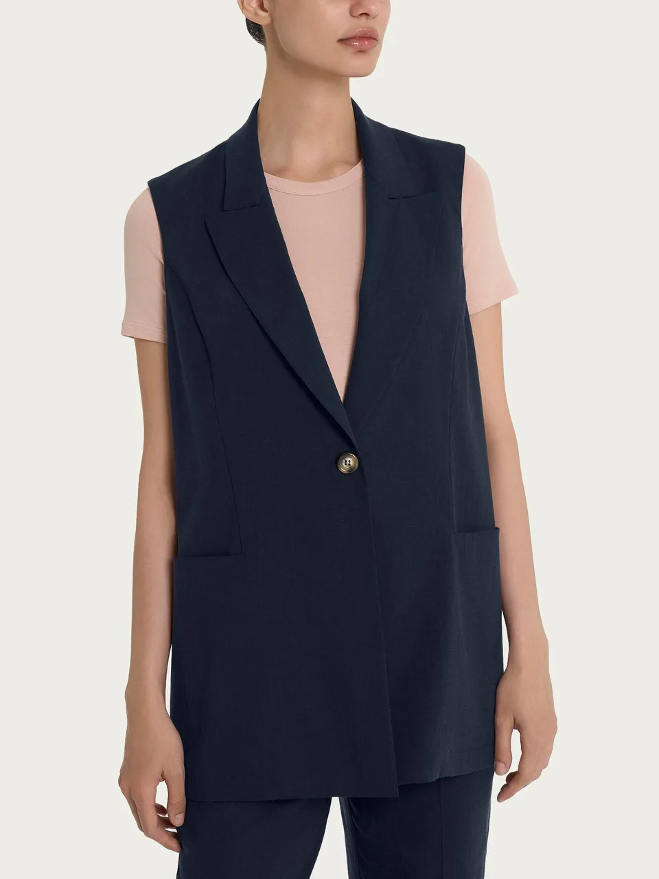 Ragno Super Natural gilet lungo Bleu