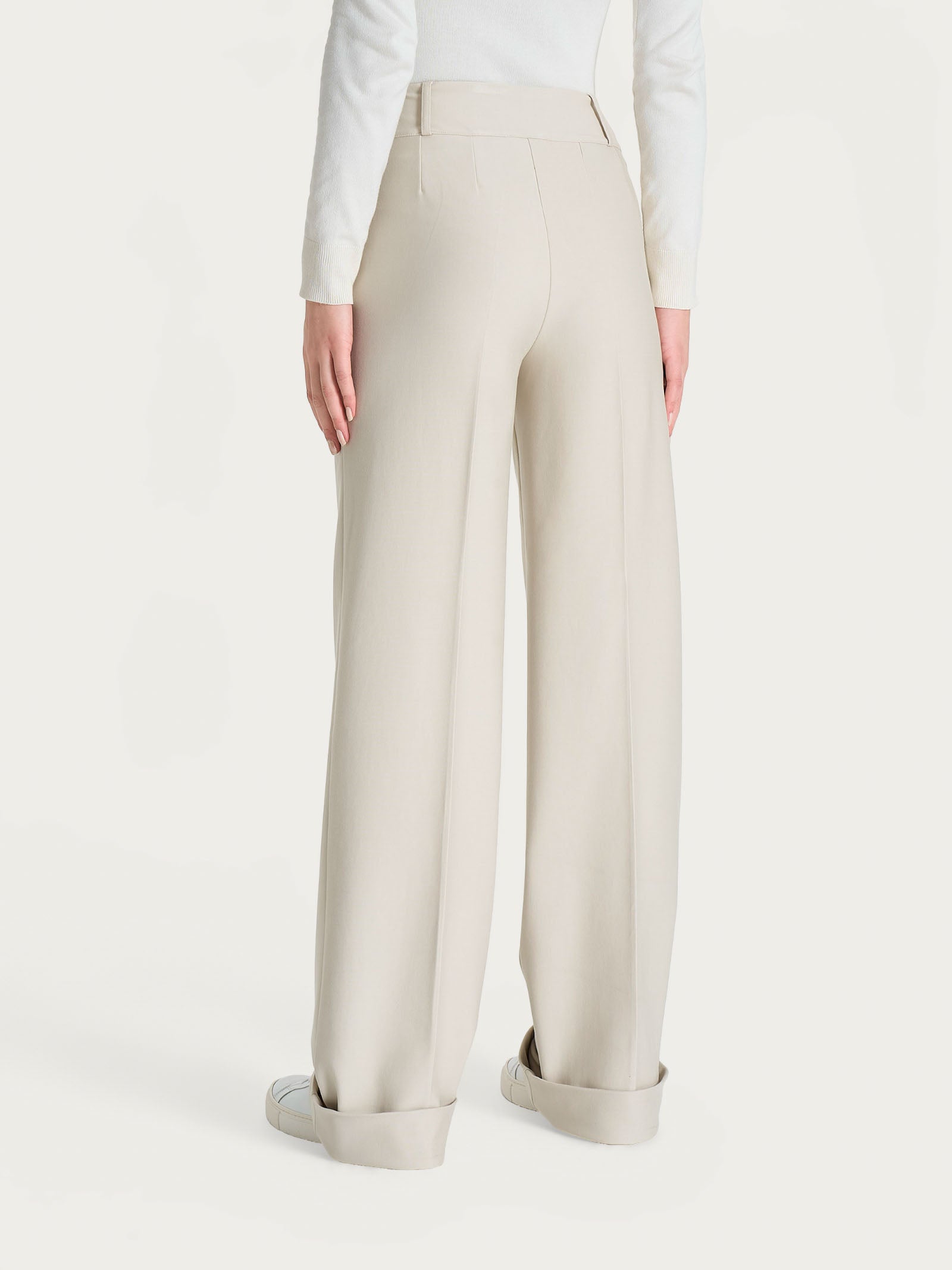 Ragno Compact pantalone ampio Champignon wide leg
