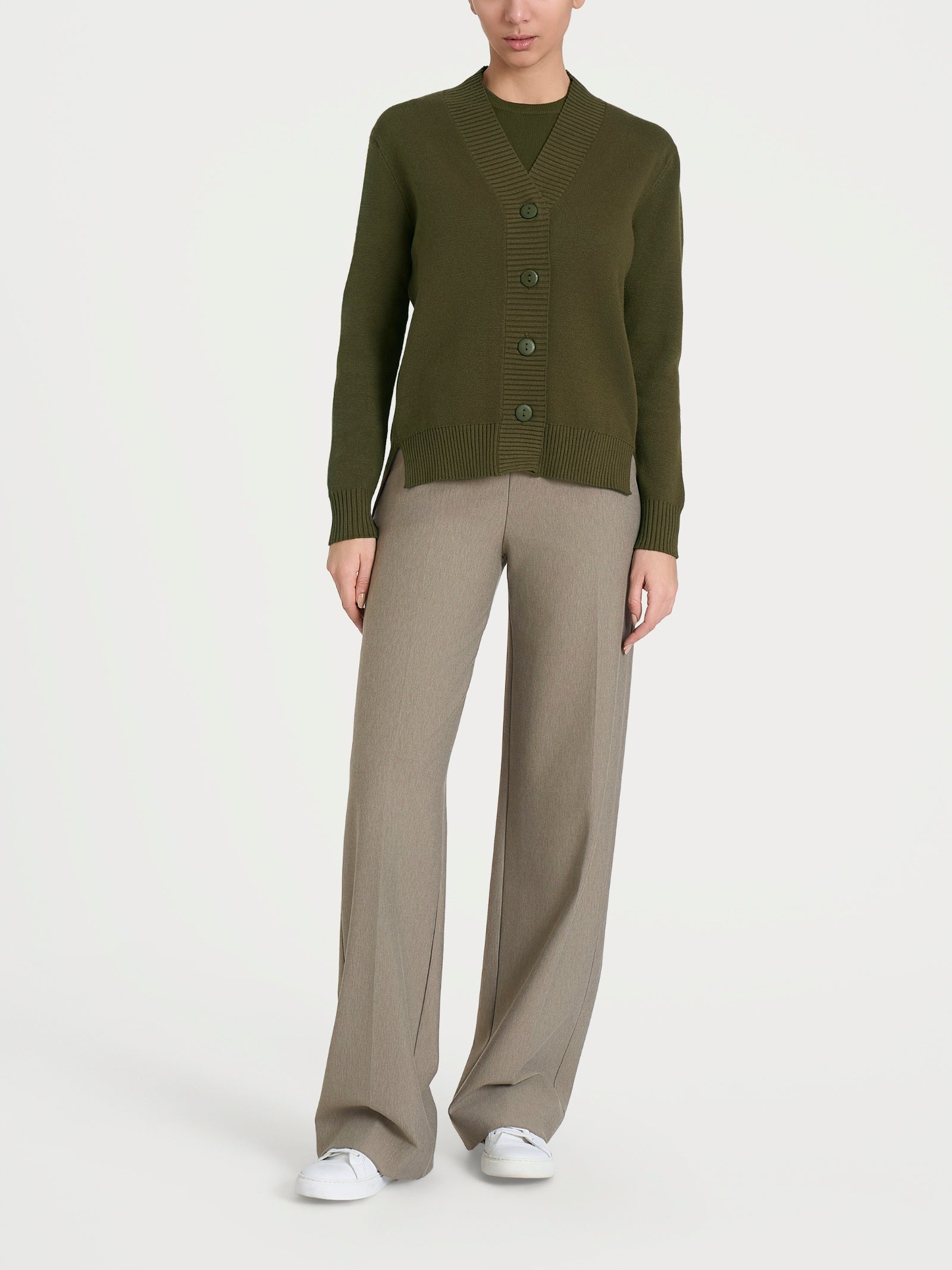 Ragno Four Seasons cardigan dark olive viscosa