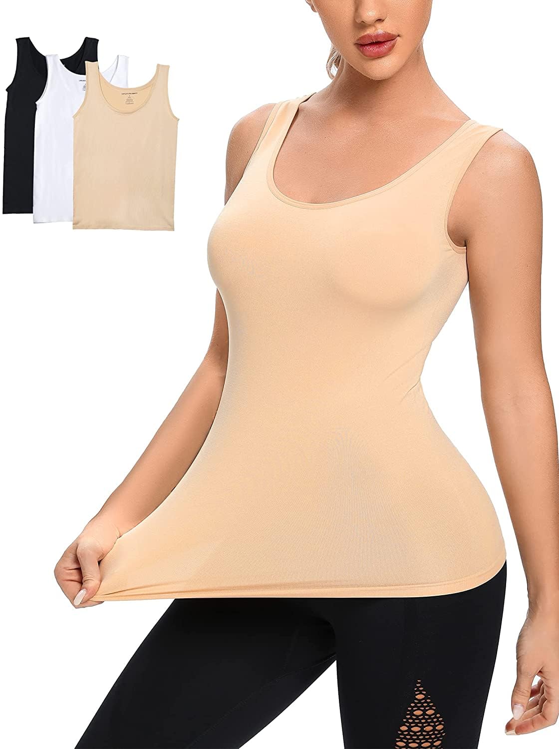 Lady C Bellissima canotta spalla larga L-XL 3 pezzi microfibra