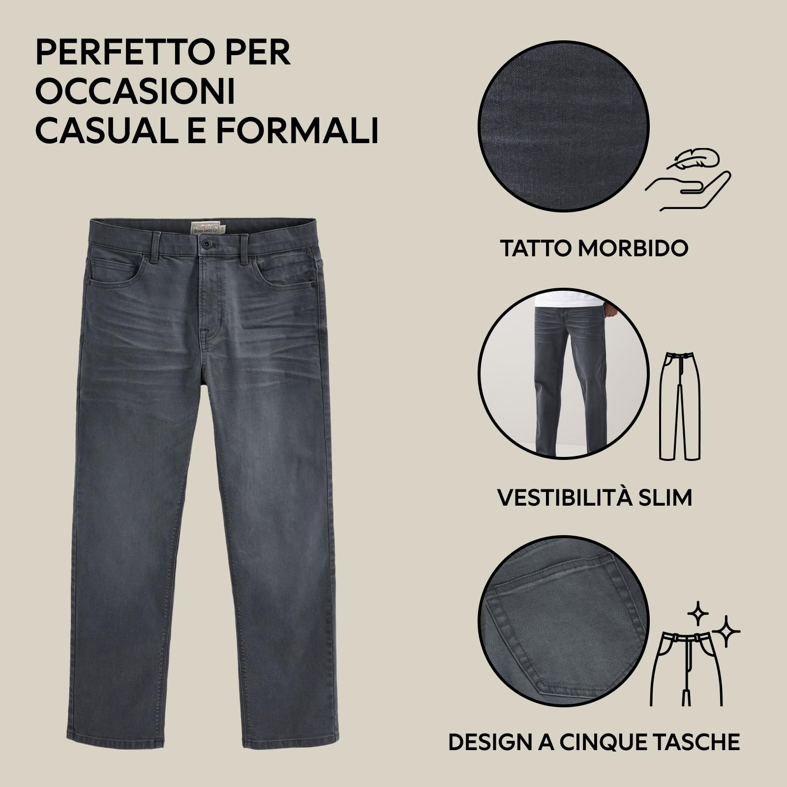 Next Jeans Classico Uomo Vita 36 Misto Cotone