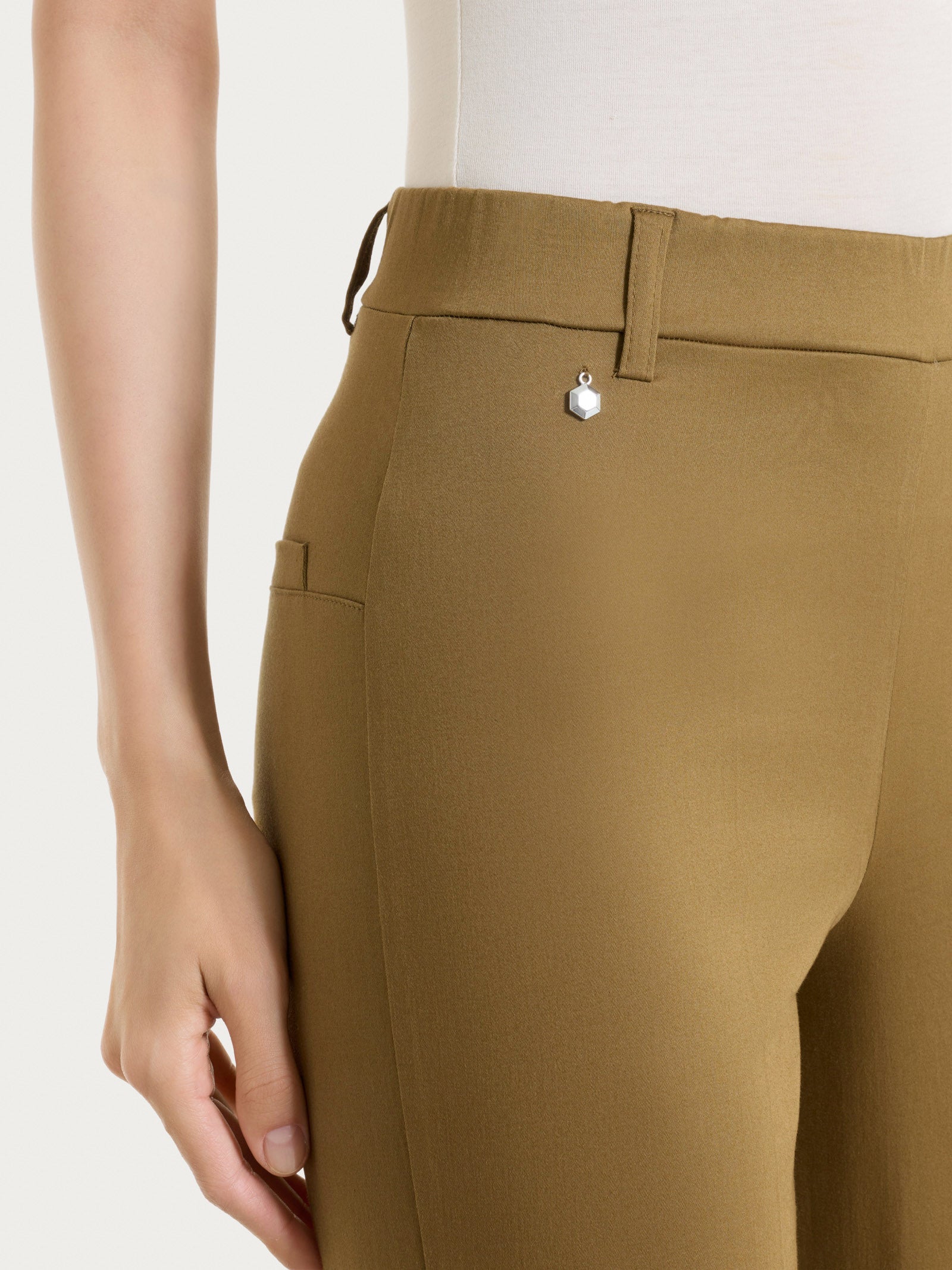 Ragno Satin Power Pantalone Flare Dull Gold alla caviglia