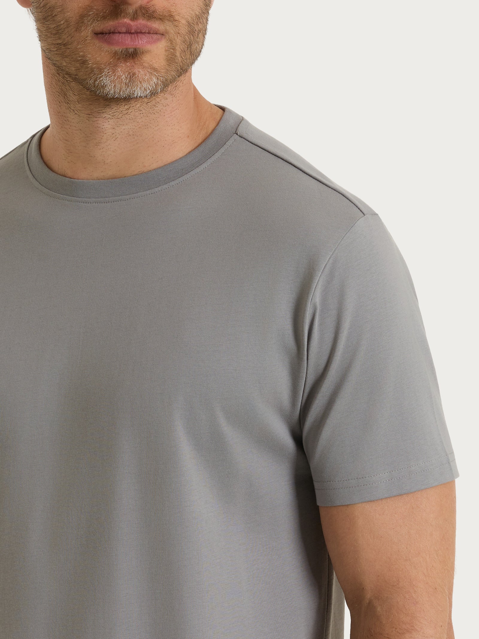Ragno T-shirt Girocollo Uomo Pietra Jersey Puro Cotone
