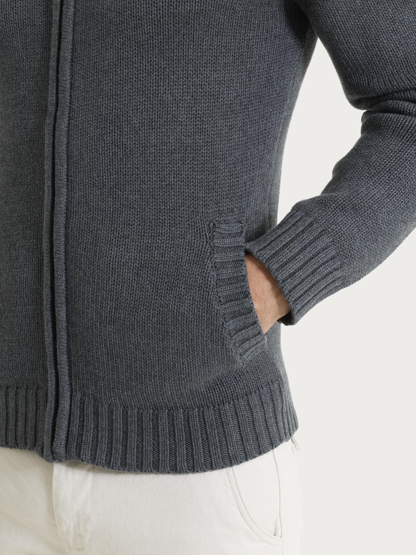 Ragno Winter Cotton Cardigan Zip Ardesia Mel. collo lupetto
