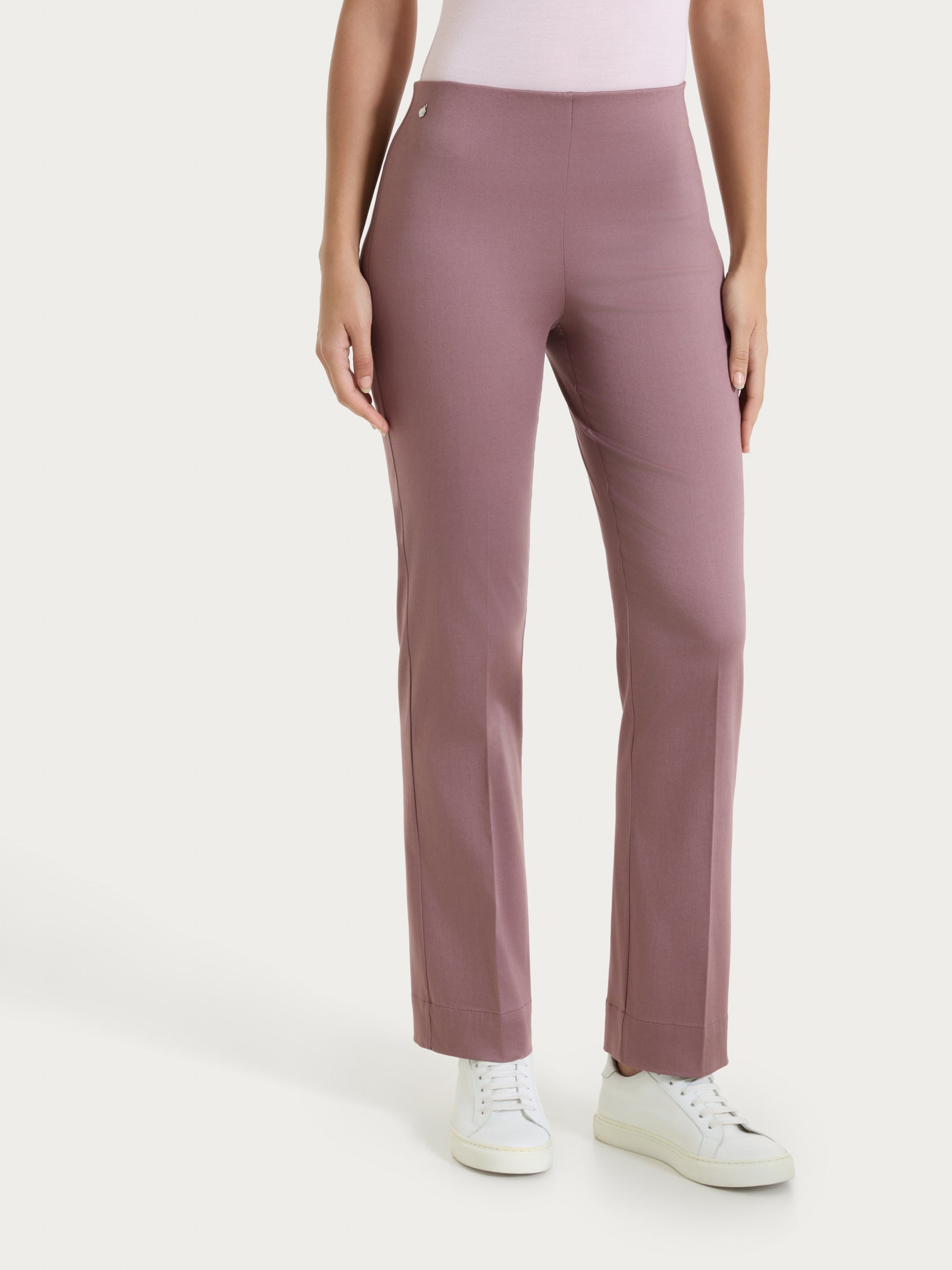 Ragno Satin Power pantalone capri dritto viola