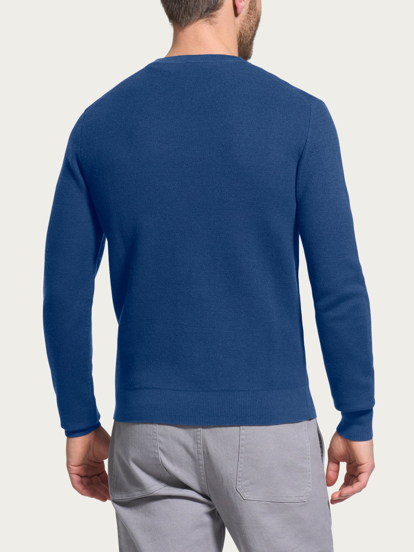 Ragno Merino Soft pull girocollo uomo Blu Cobalto lana