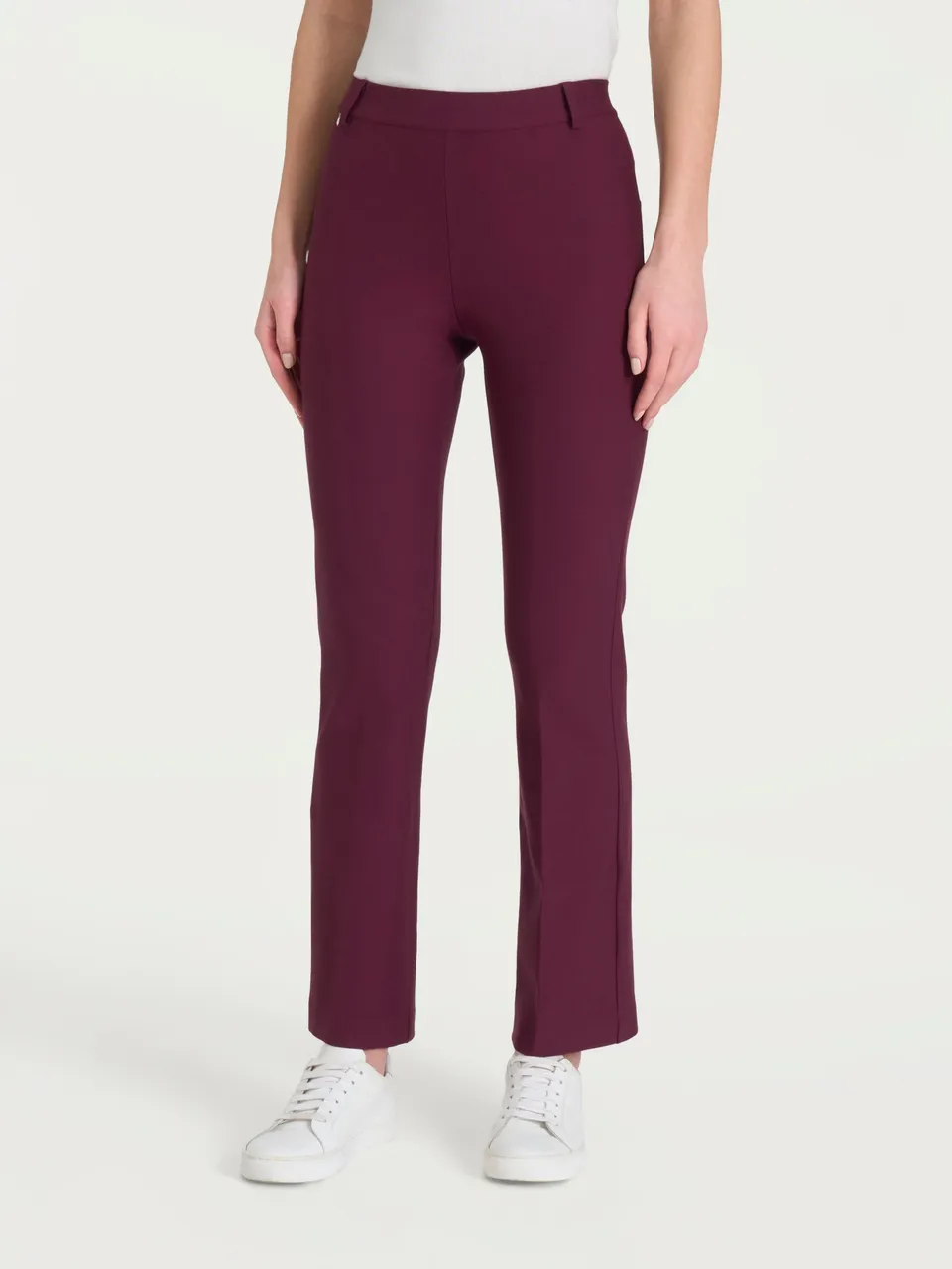 Ragno Compact pantalone flare Fig cropped misto viscosa