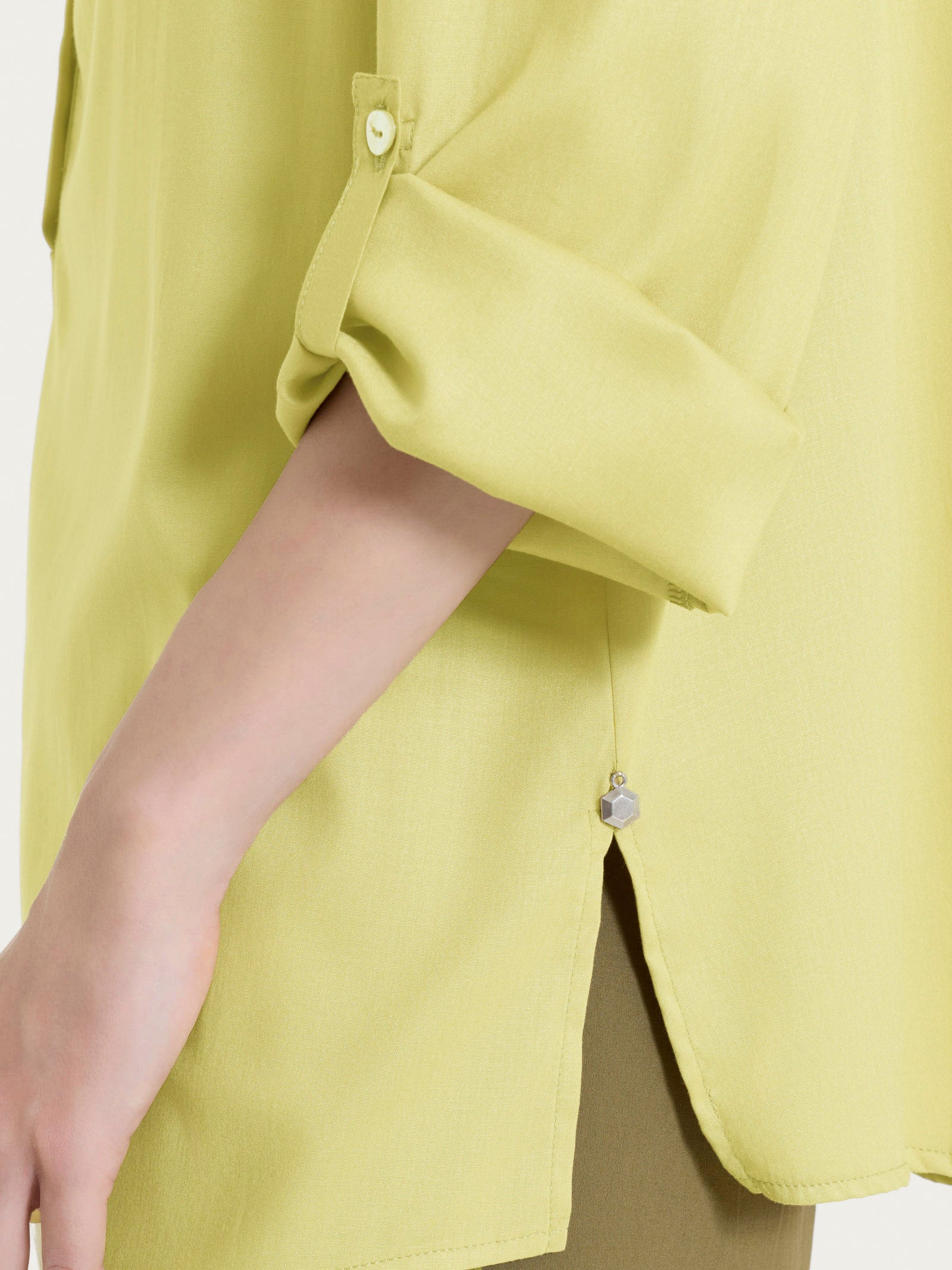 Ragno Voile Stretch blusa serafino Acacia manica lunga