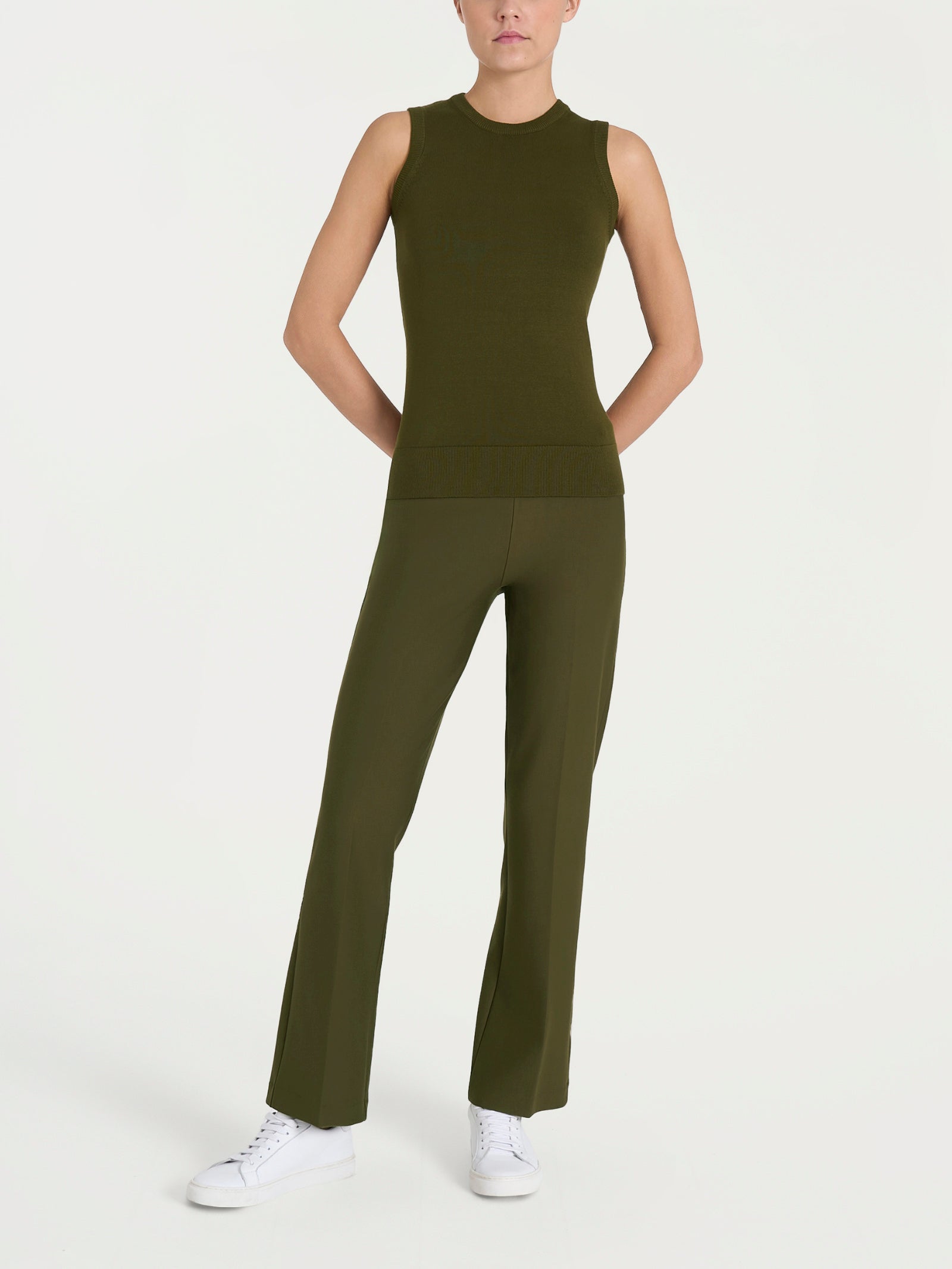 Ragno Four Seasons maglia smanicata Dark Olive in viscosa