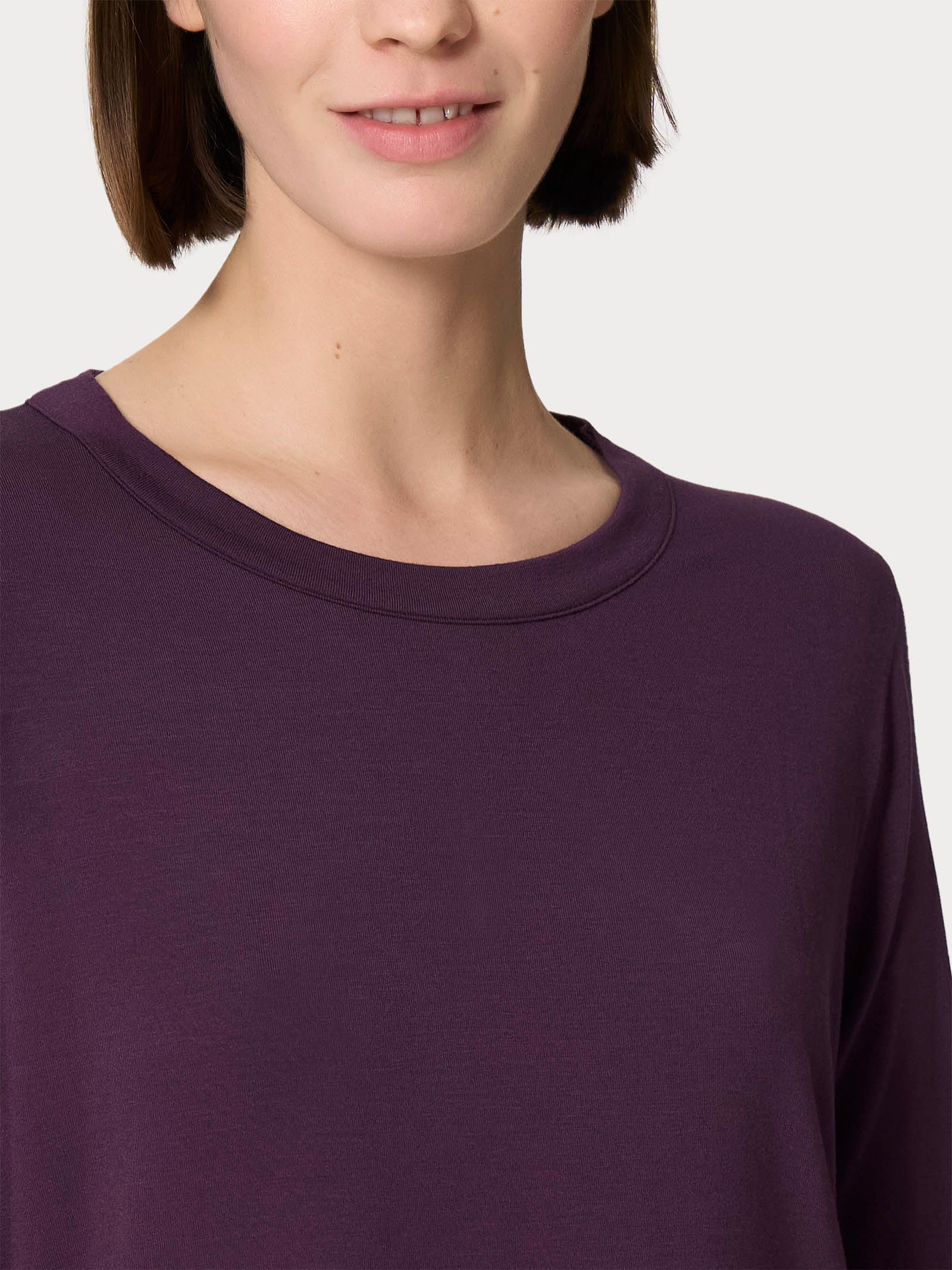 Ragno Perfetta Maglietta Girocollo Eco Viscosa Plum Perfect