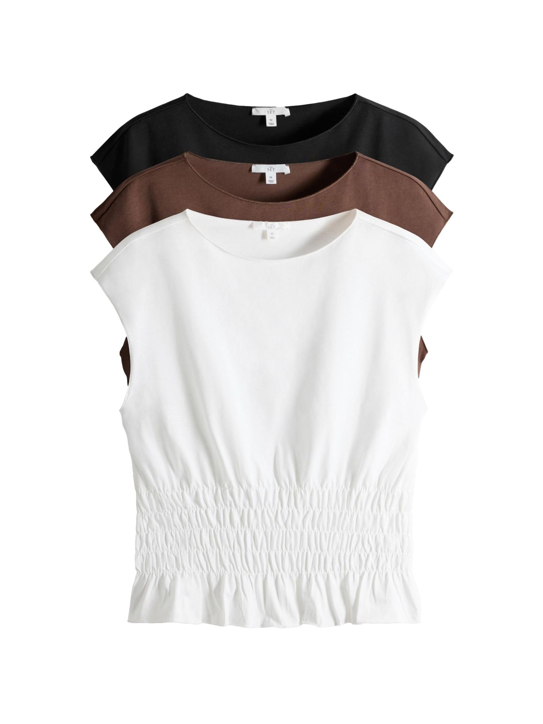 Geo Next The Set T-Shirt Arricciata Dettaglio Manica 3 Pezzi