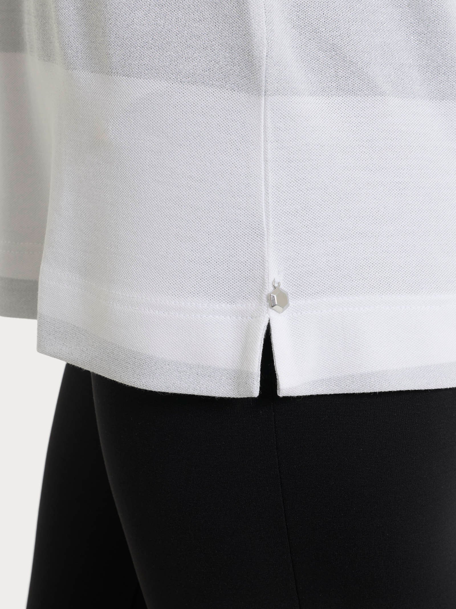 Ragno Summer Light Maglietta maglietta Bianco macro righe lurex