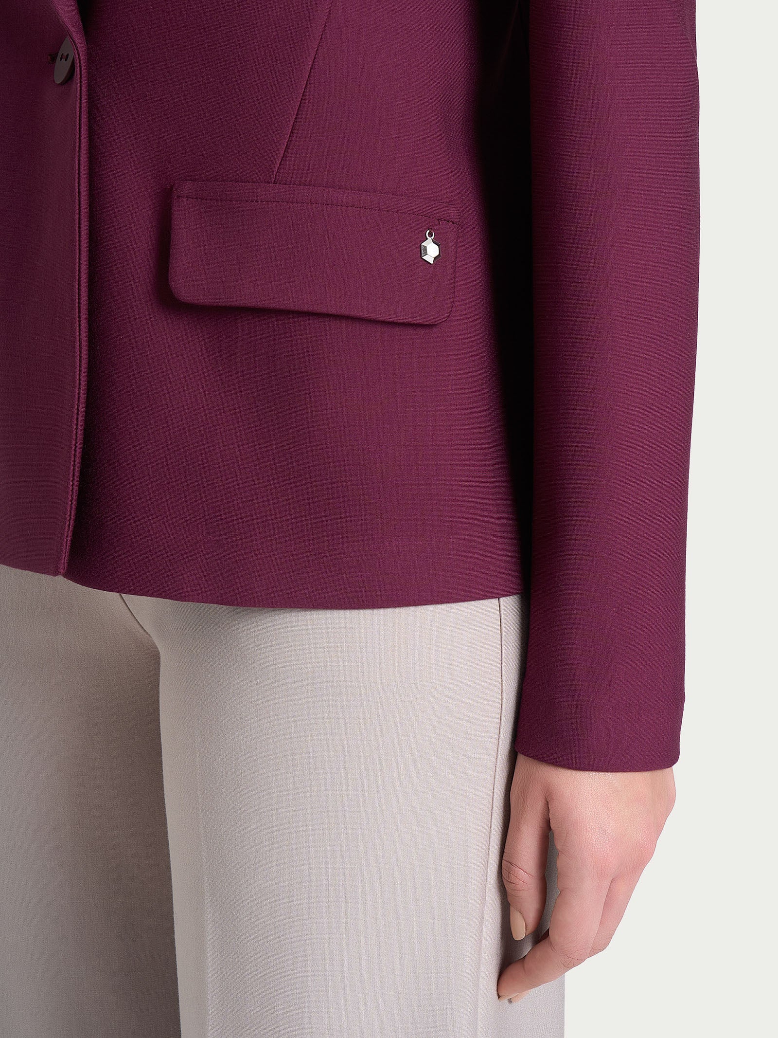 Ragno Compact blazer doppio petto Fig viola elasticizzato
