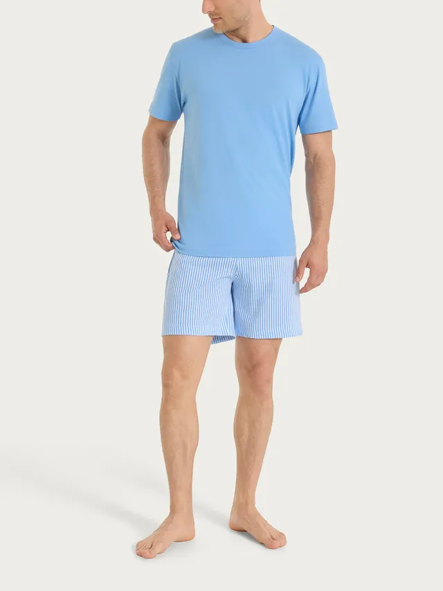 Ragno Jersey Cotone pigiama corto girocollo uomo bianco righe