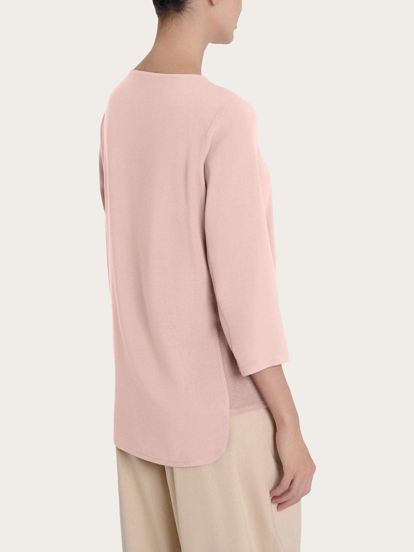 Ragno Viscosa Summer Maglia Girocollo Donna Rosa Inserto