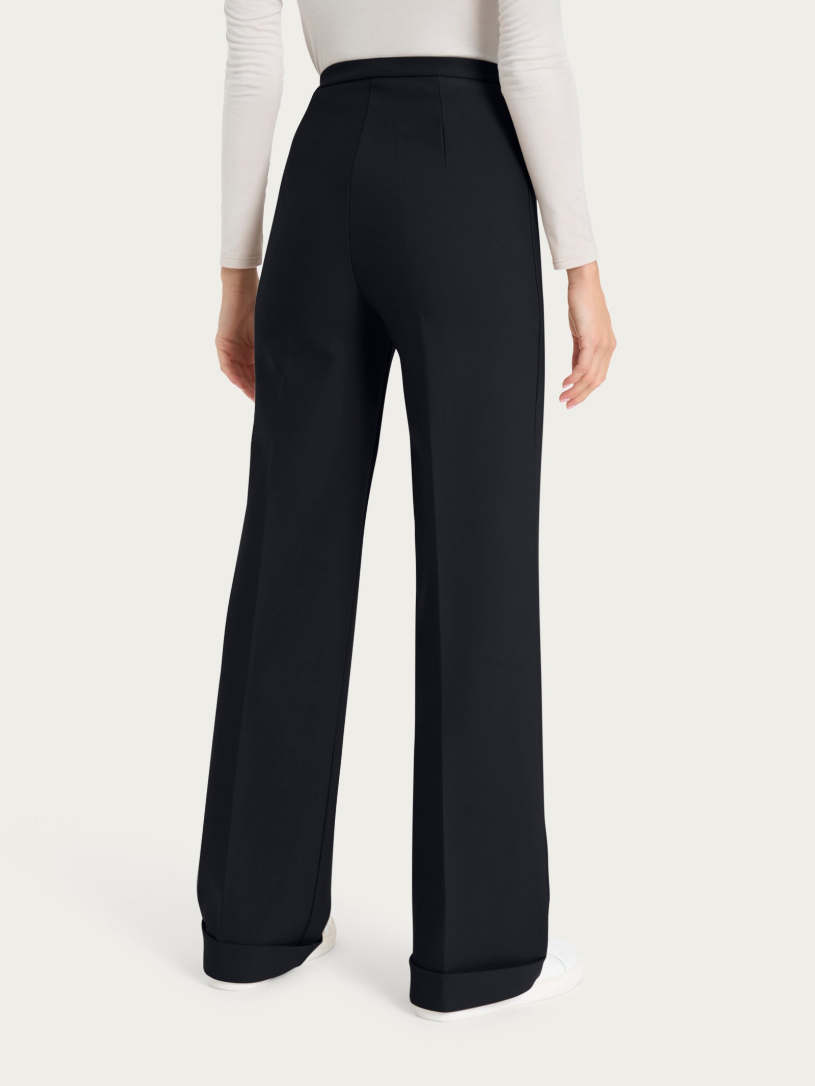 Ragno Compact The Wide Leg pantalone nero modellante