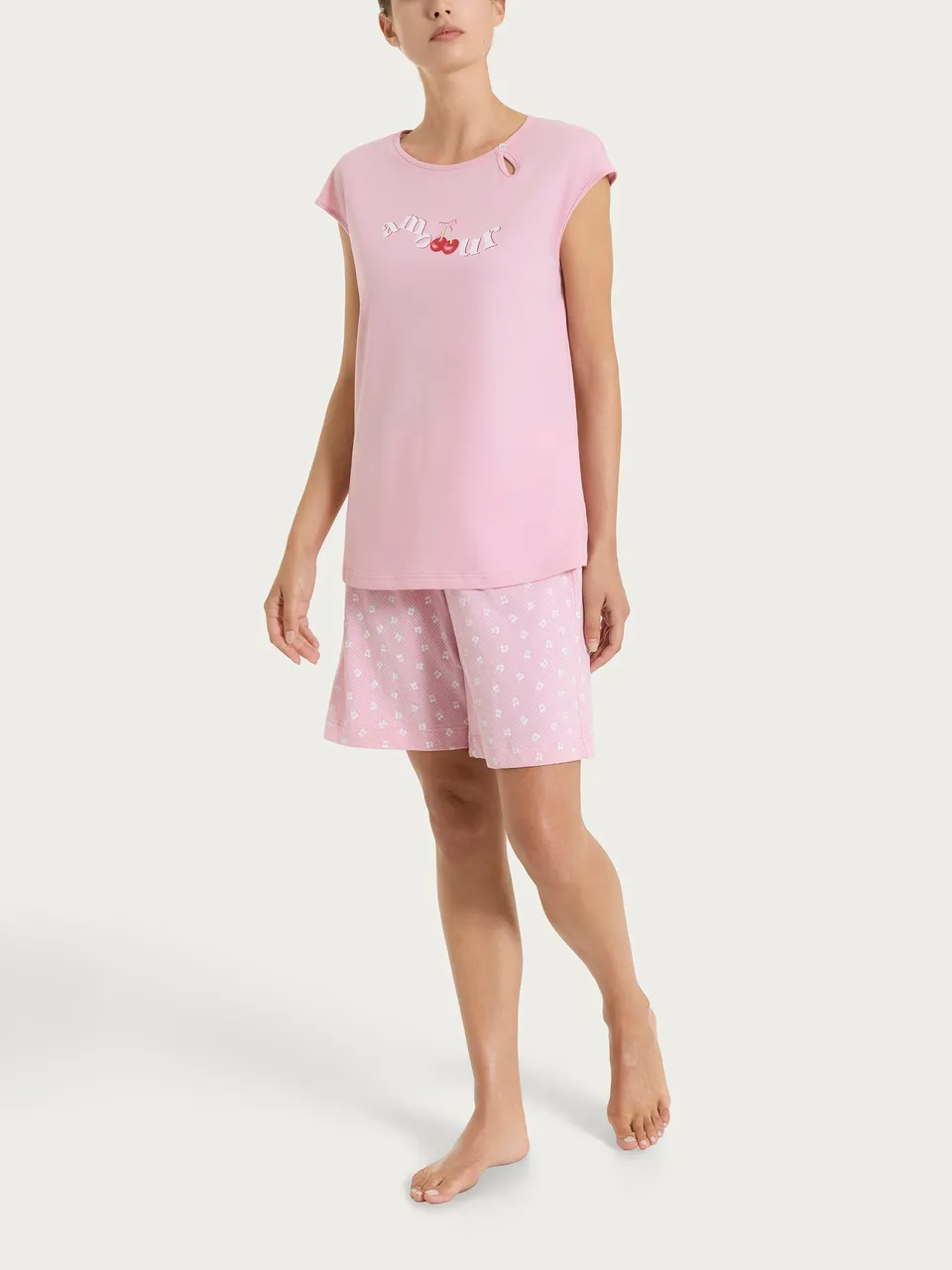 Ragno Pigiama Corto Jersey Cotone Fant. Cameo Pink