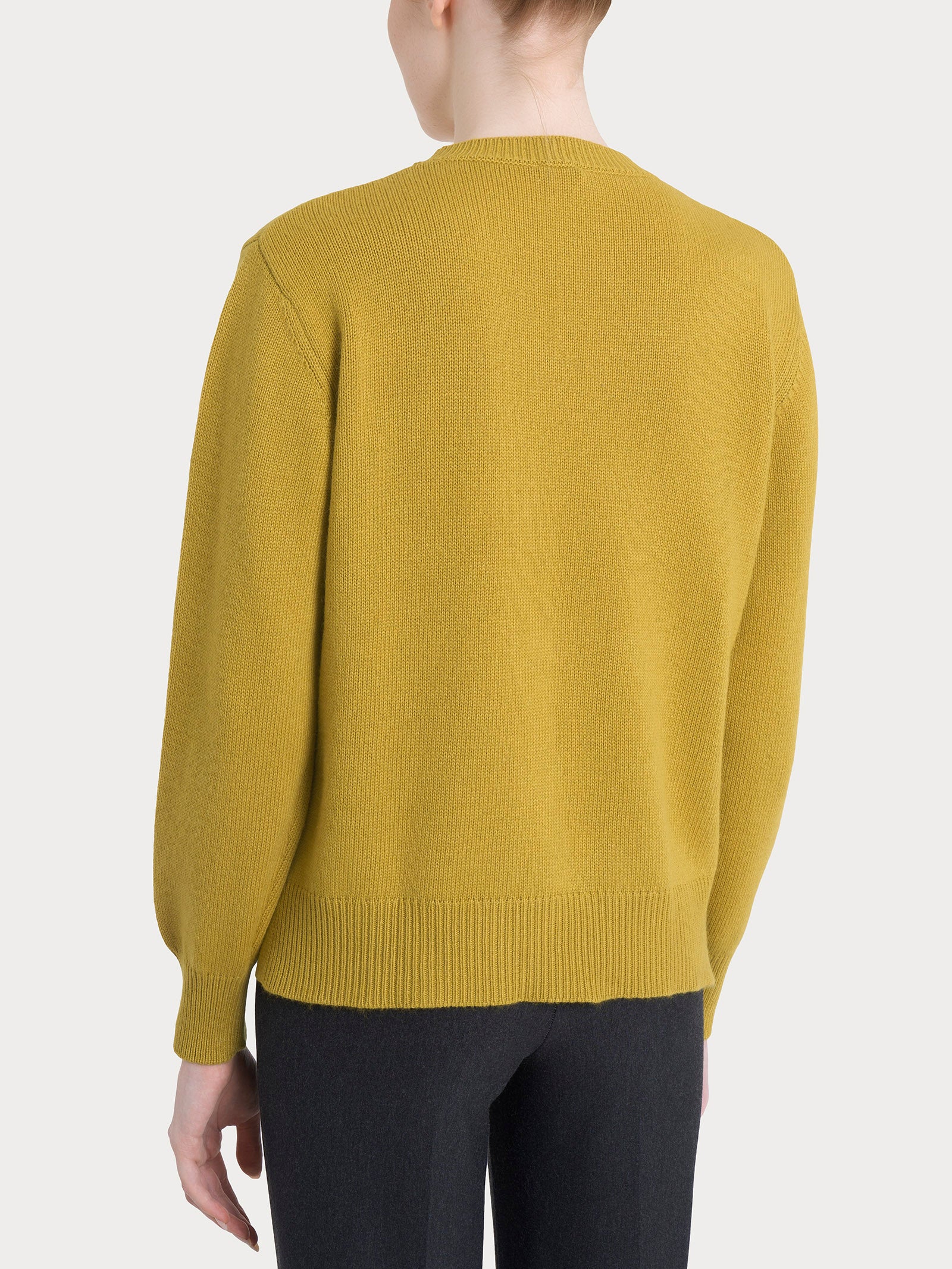 Ragno Natural Soft Maglia Girocollo Oil Yellow Manica Lunga