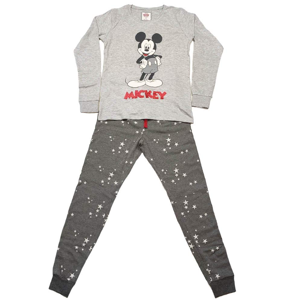 Lady C Sabor Mickey Mouse pigiama lungo donna cotone caldo