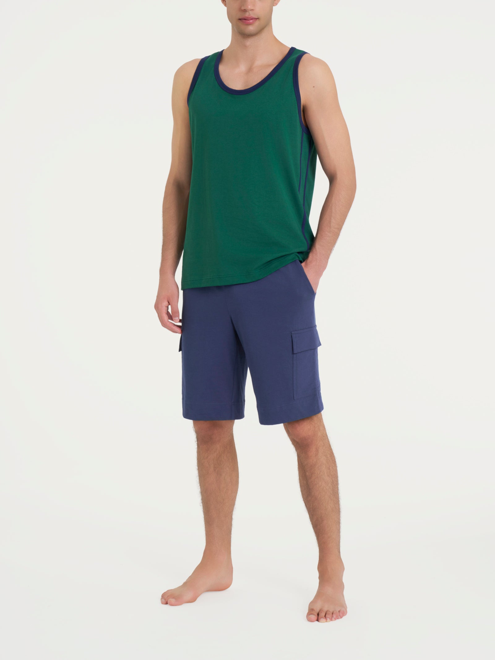 Ragno Jersey Canottiera Spalla Larga cotone Posy Green