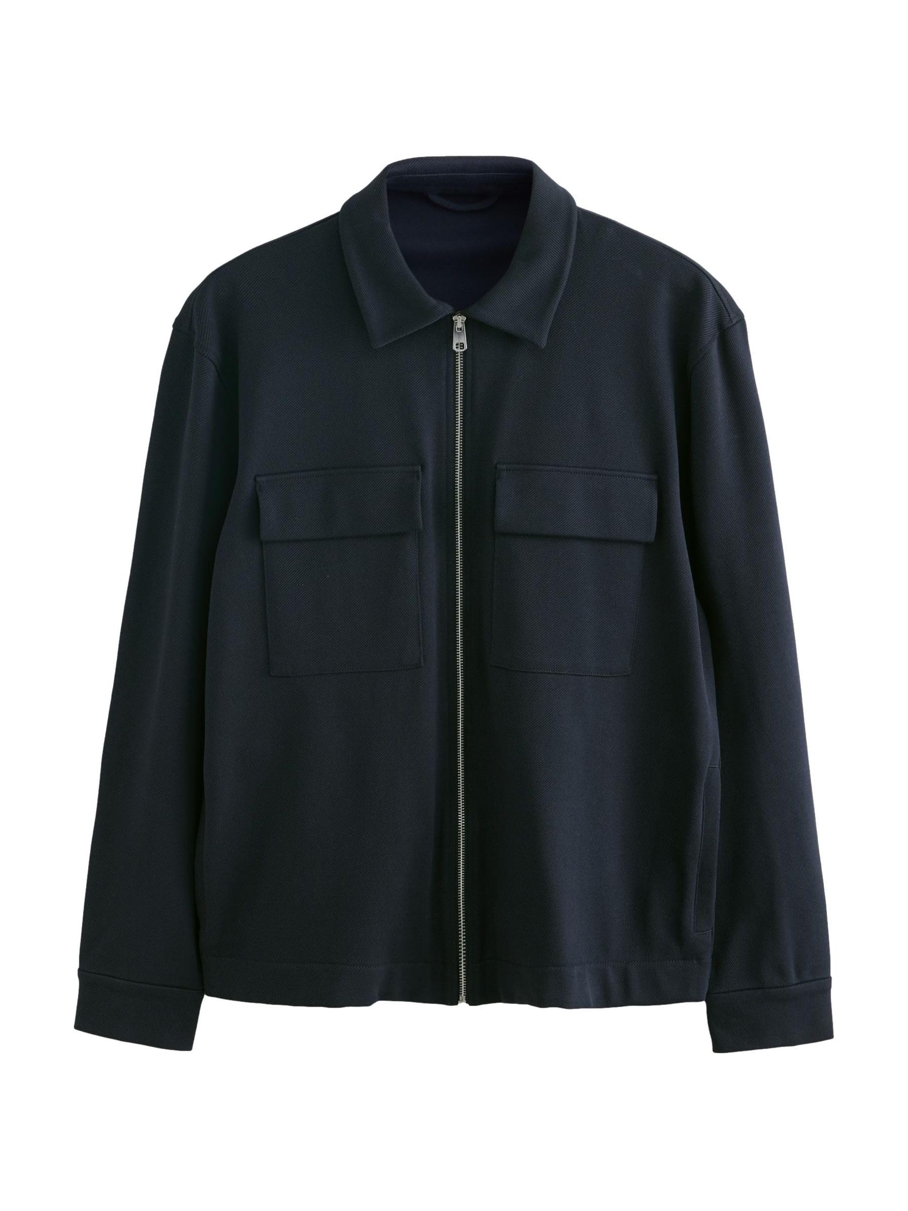 Next N. Premium giacca camicia uomo jersey con zip
