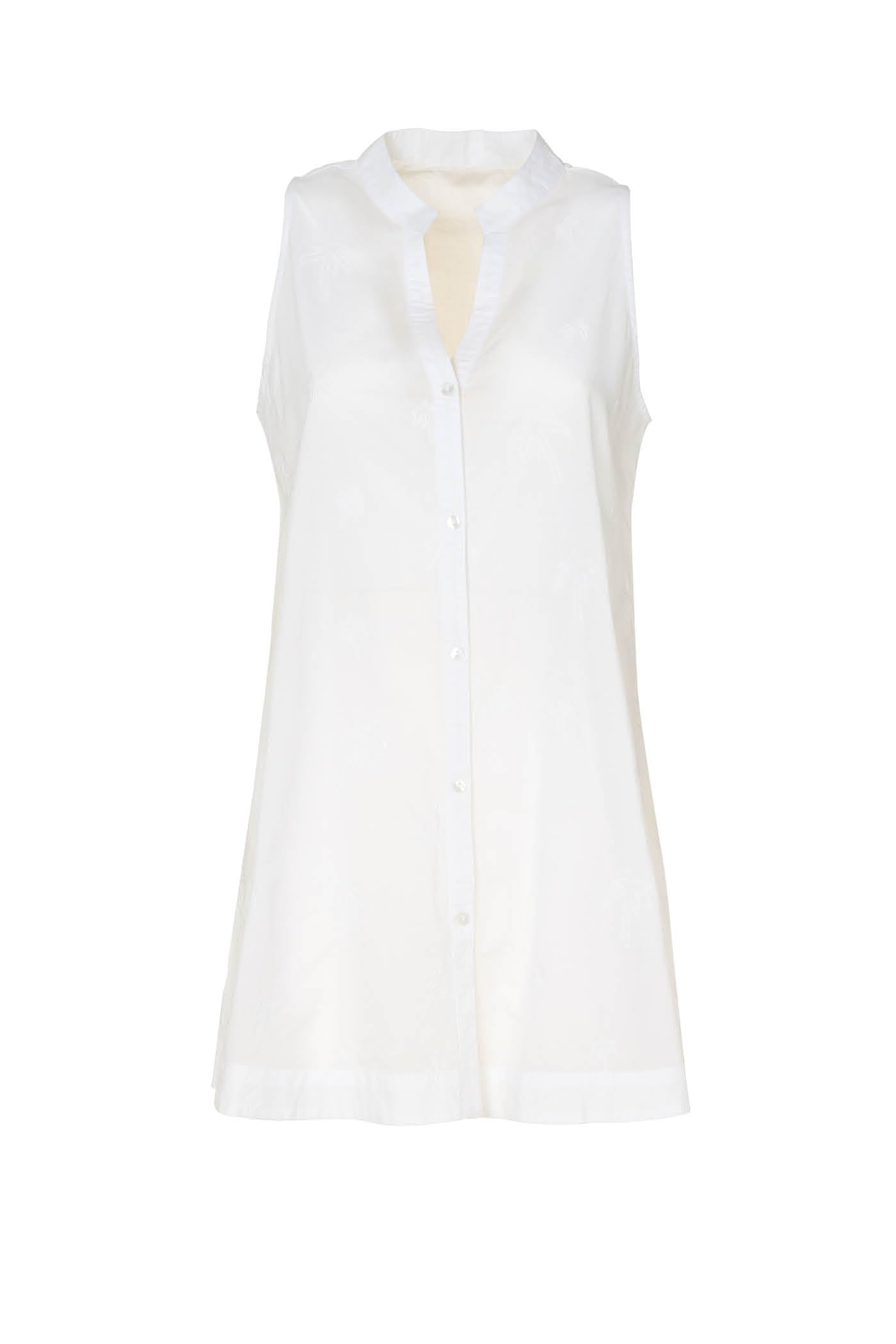 Goldenpoint copricostume camicia halter cotone con ricamo
