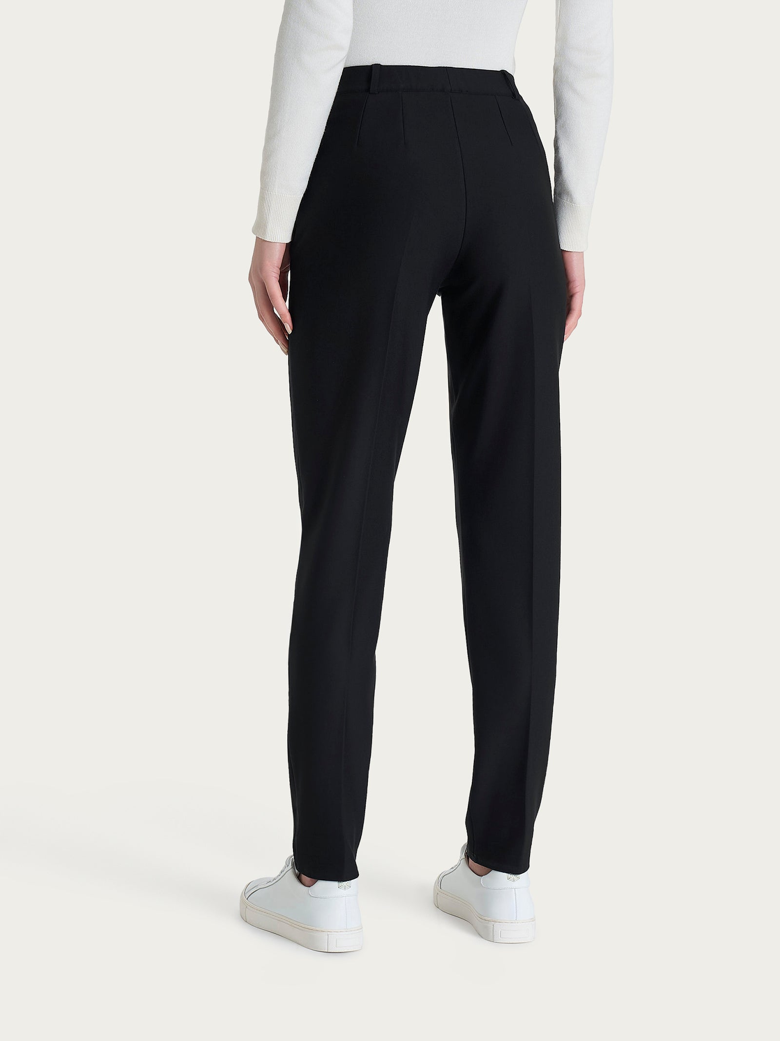 Ragno Compact pantalone chino slim Nero punto Milano risvolto