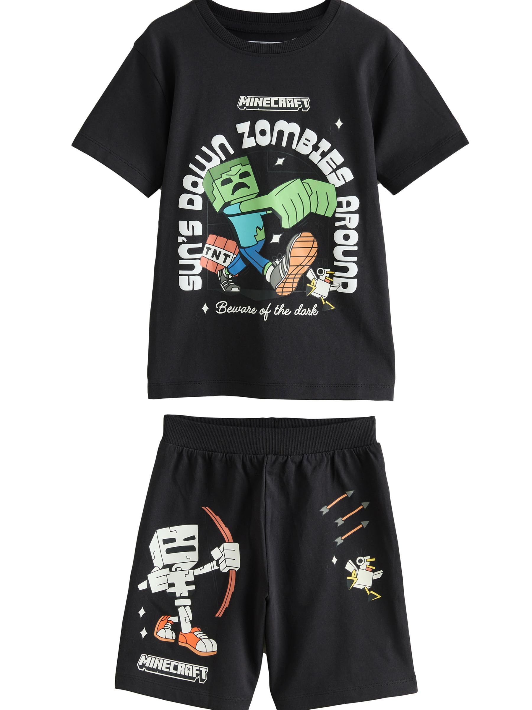 Next Pigiama corto bambino Minecraft 3 pezzi 128 cotone
