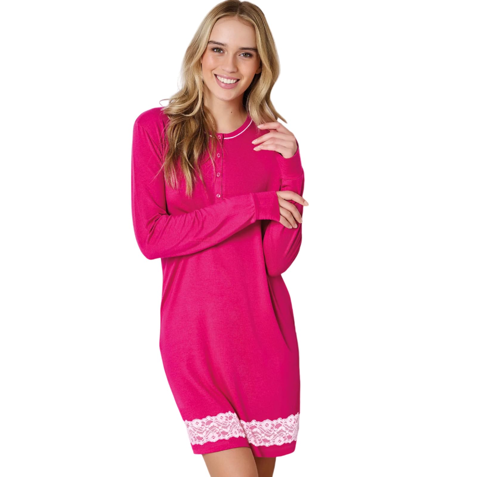 Lady C Maxi Maglia Fondo in Pizzo modal camicia notte