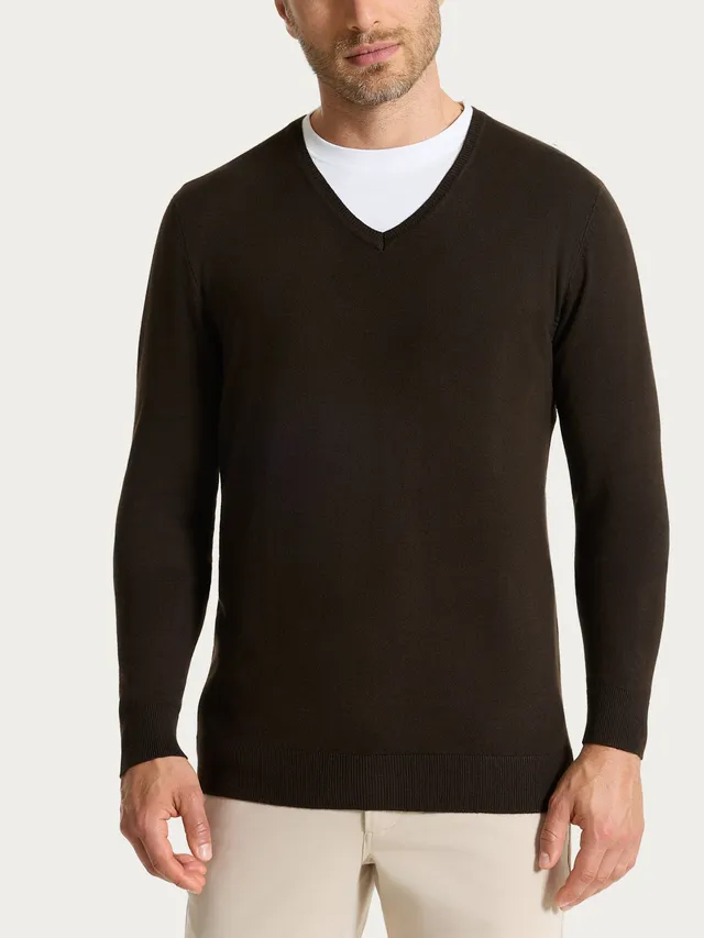 Ragno Summertime Pull Uomo Scollo V Chocolate Torte
