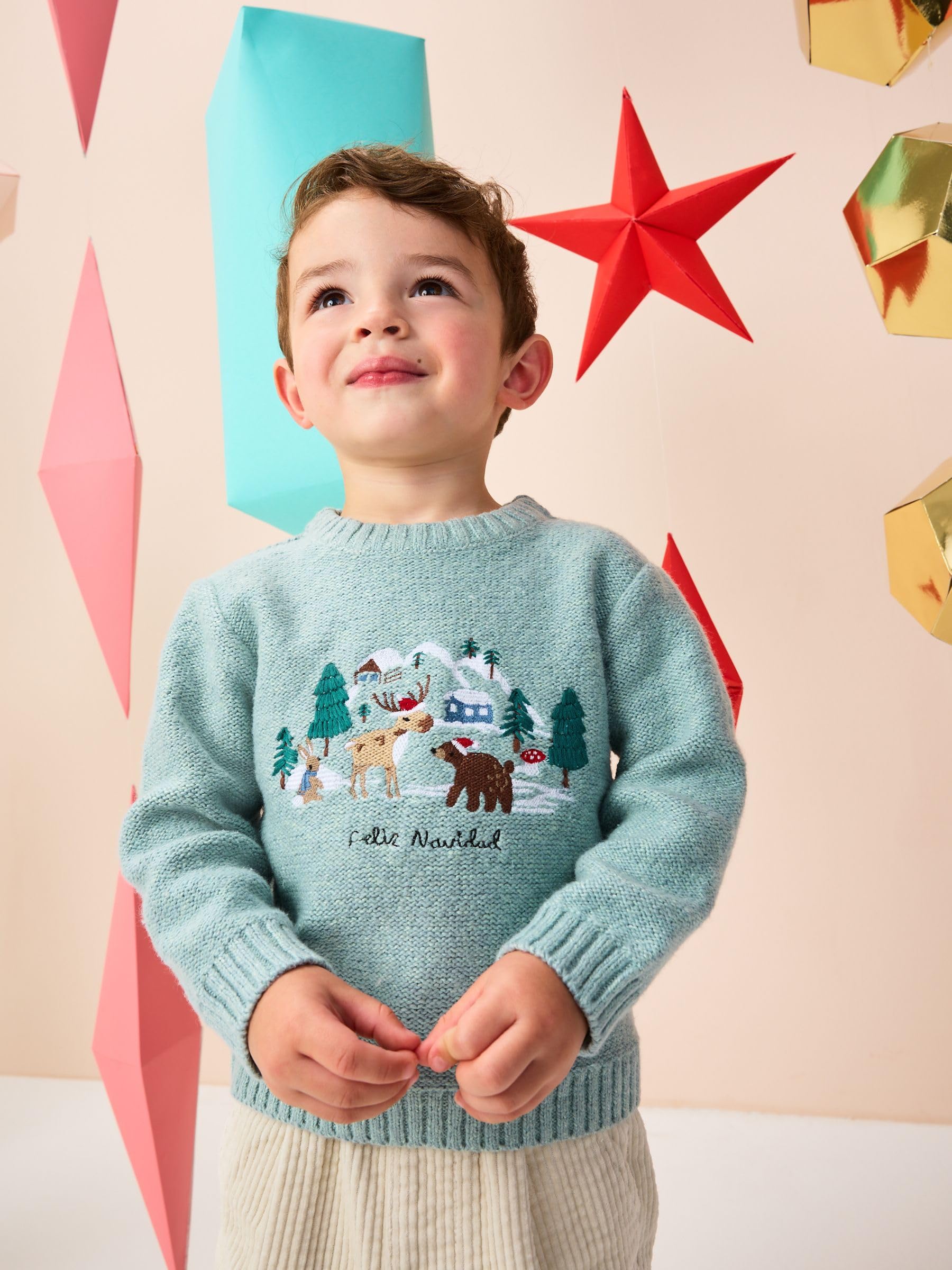 Next Maglia Natale Bambino Lavorata a Maglia Mineral Blue