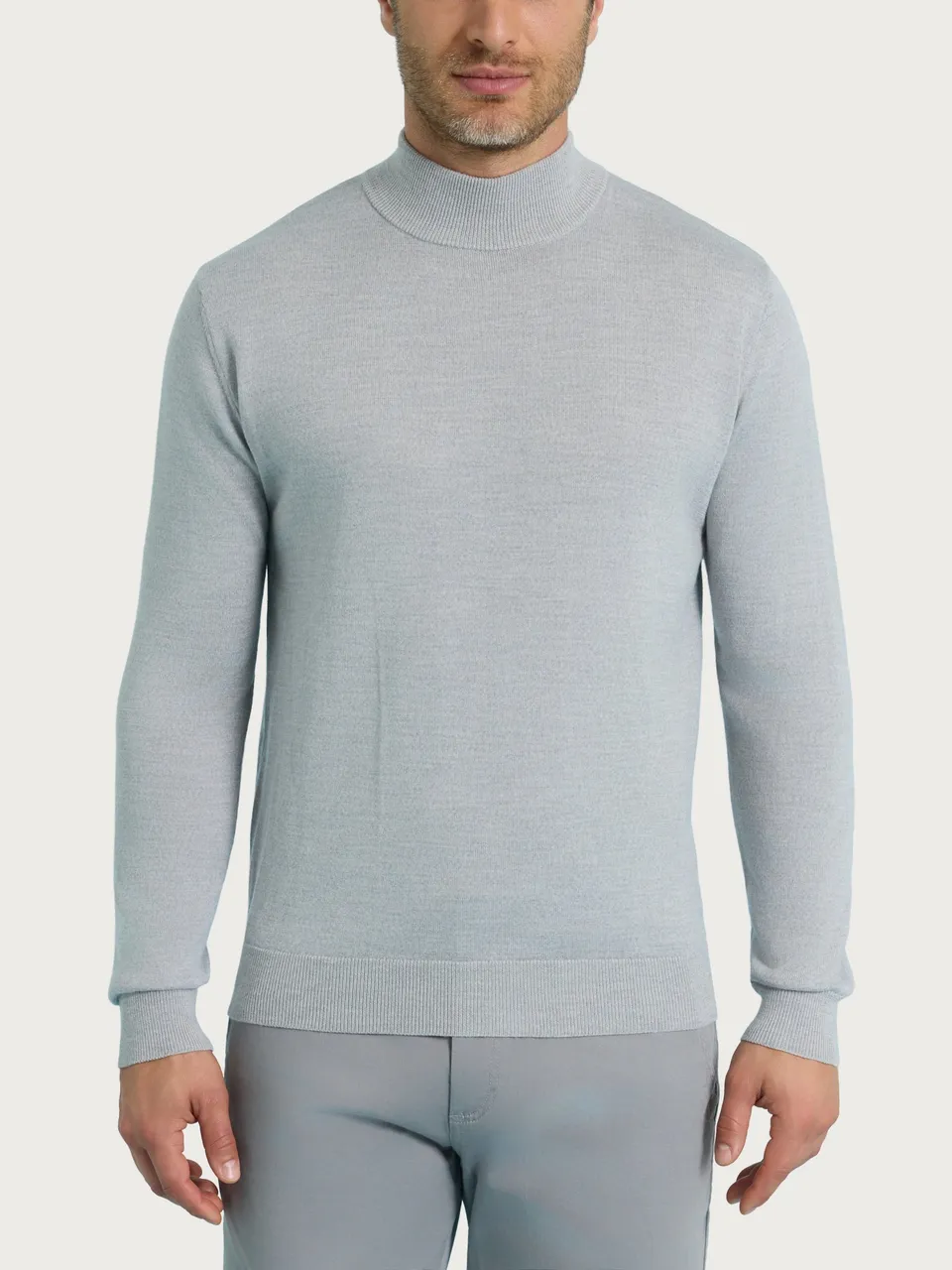 Ragno Merino Soft Lupetto Uomo Grey Mel. pura lana