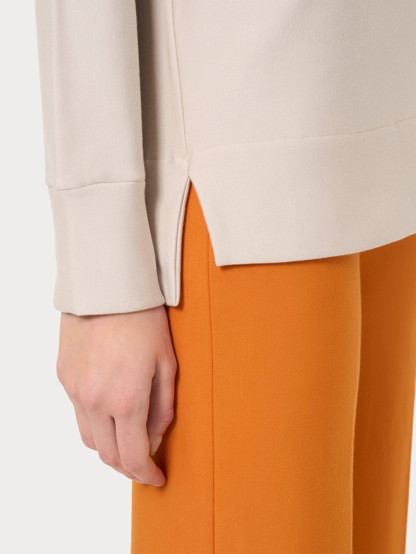 Ragno Relaxed Wardrobe Felpa Collo Alto Champignon viscosa