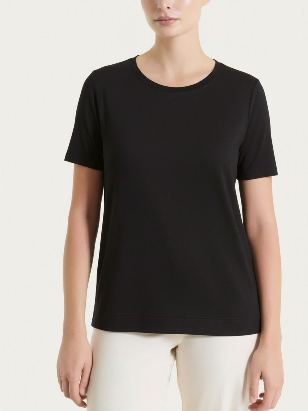 Ragno Ultralight Crew-Neck maglietta nera manica corta cotone
