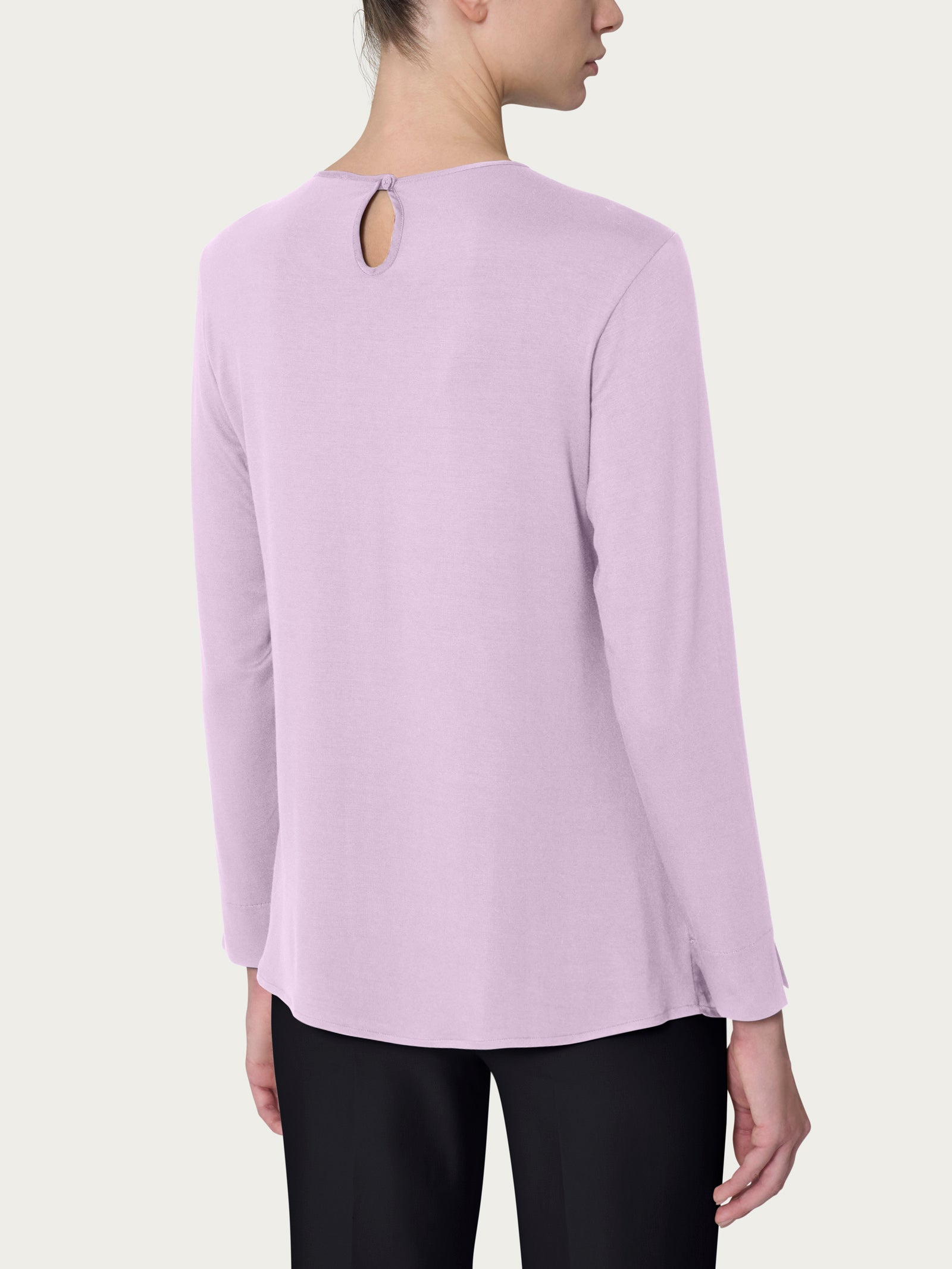 Ragno Viscosa blusa girocollo orchid petal manica lunga