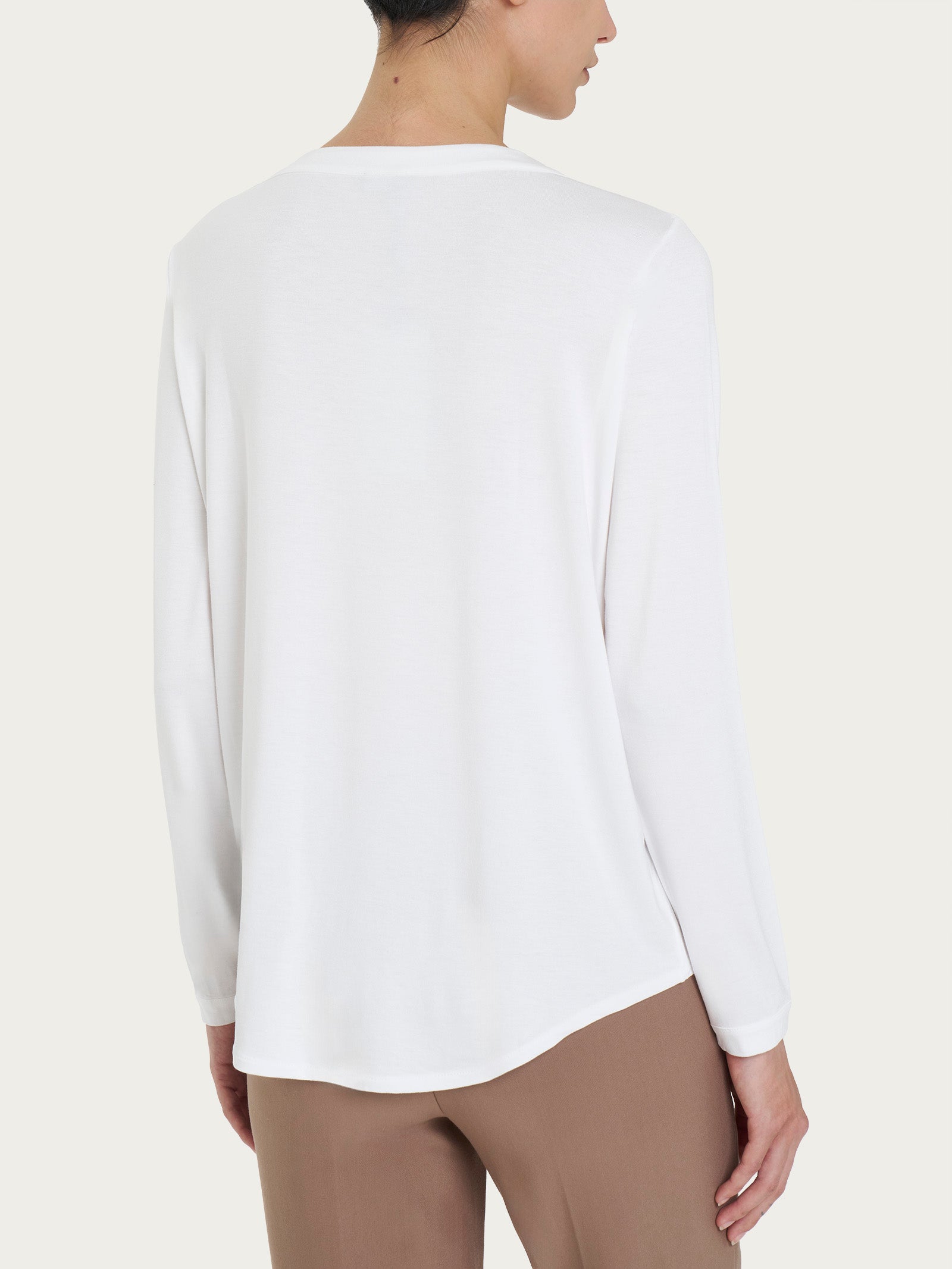 Ragno Eco Viscosa Maglietta Girocollo Manica Lunga Bianco